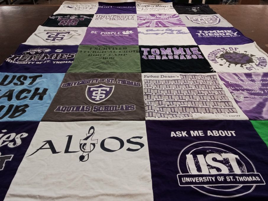 T-shirt quilt from university of st. thomas by David and Susan from CO