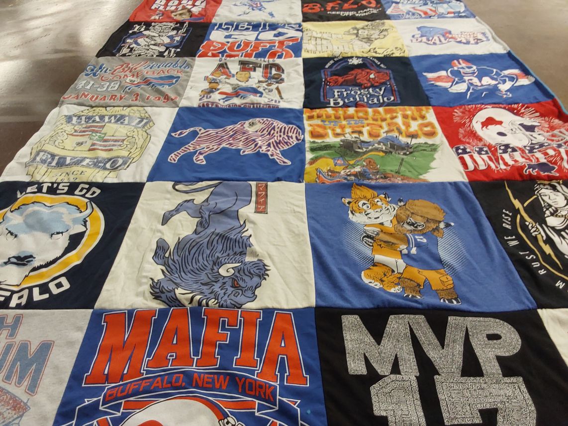 T-shirt quilt featuring buffalo bills by Andrew from NC