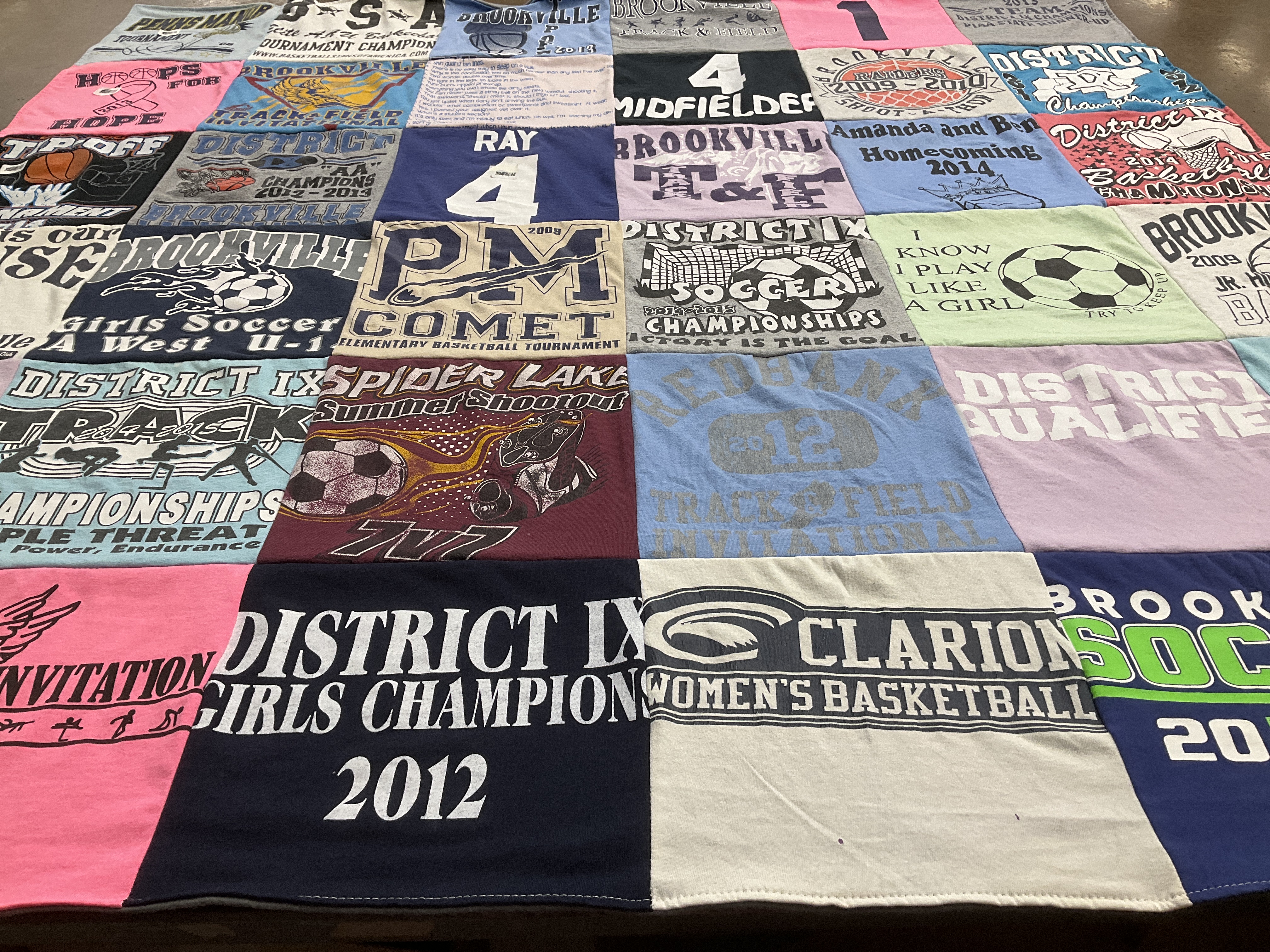 T-shirt quilt featuring brookville girls soccer, brookville women's basketball by Amanda from PA