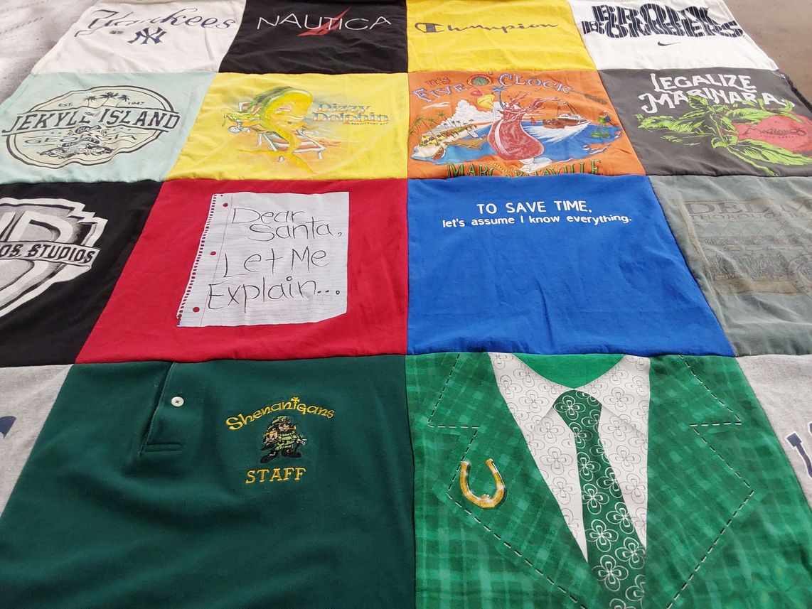 T-shirt quilt featuring yankees by Elizabeth from NC