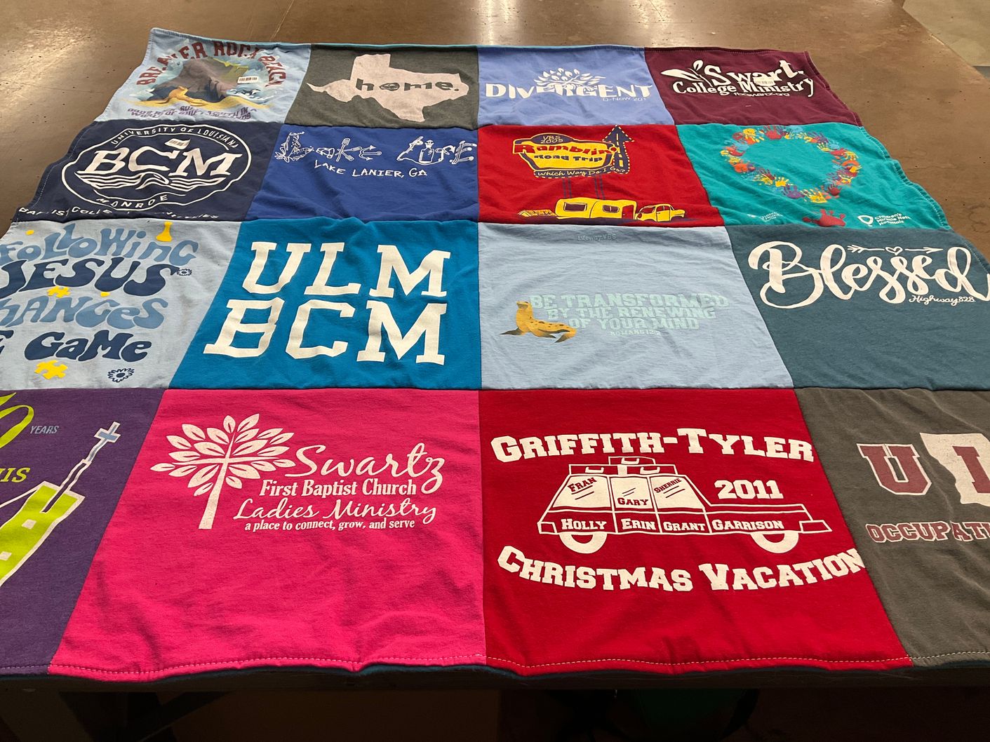 T-shirt quilt from university of louisiana at monroe by Frances from LA