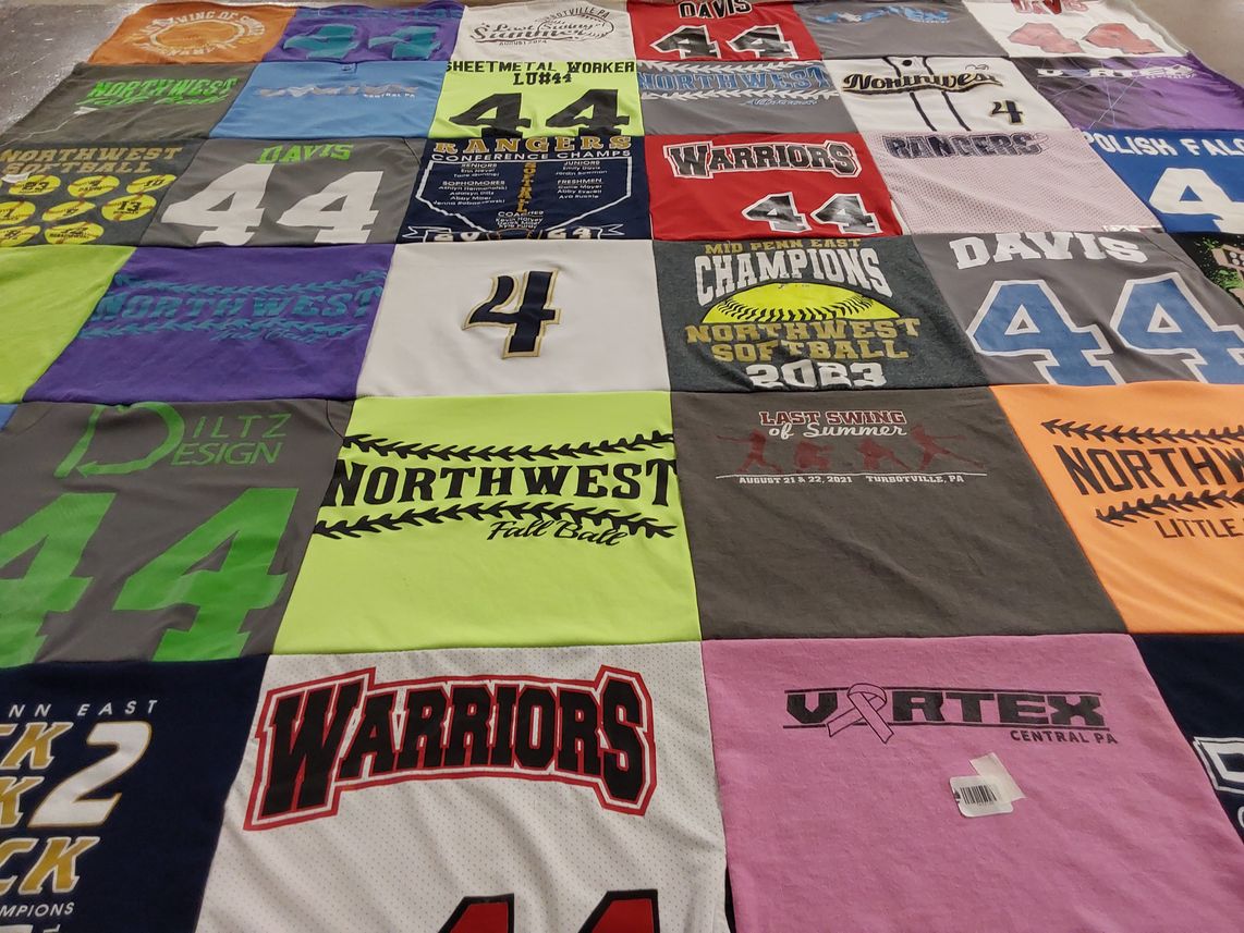 T-shirt quilt featuring northwest warriors by Michael from PA