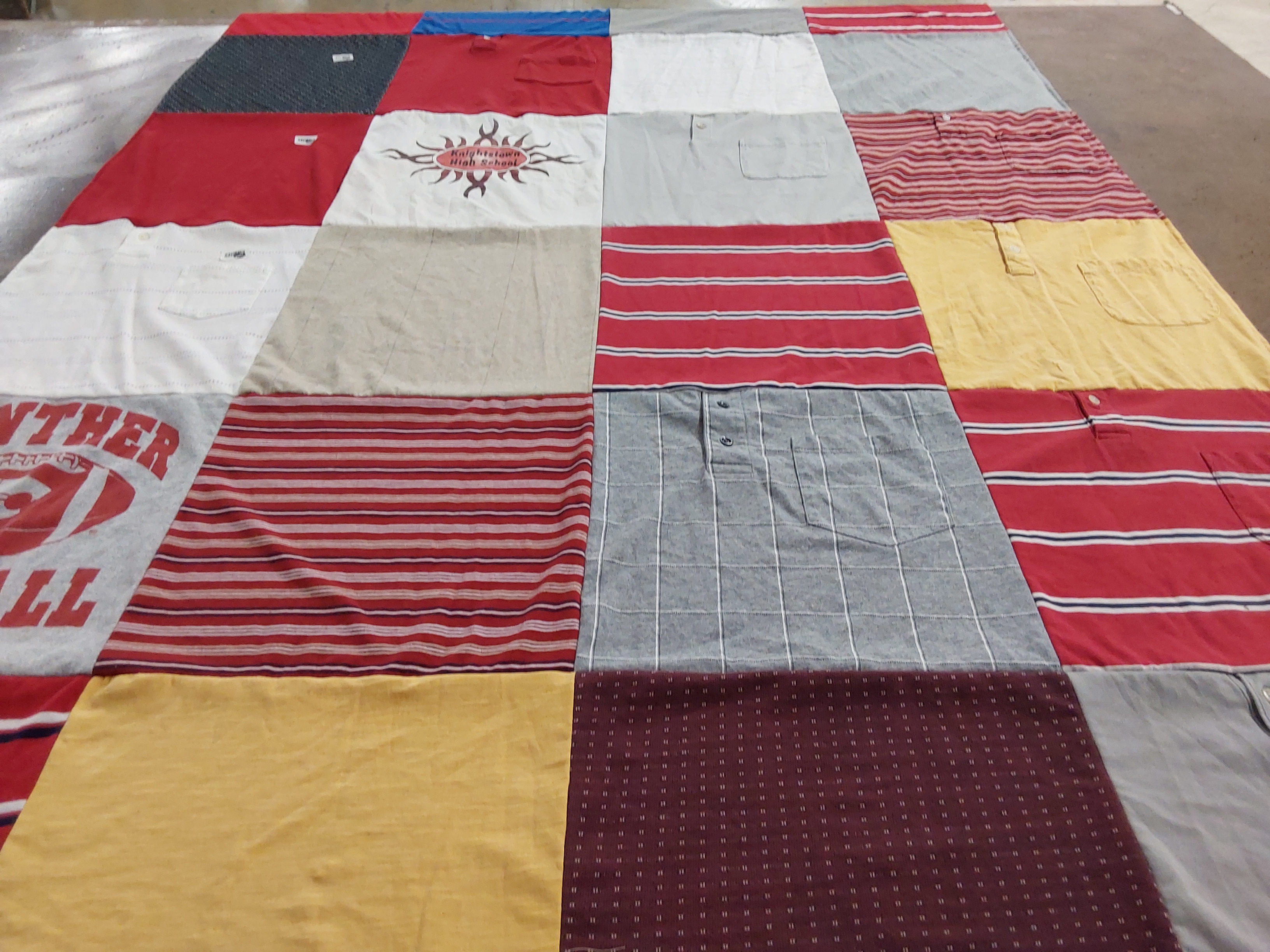 T-shirt quilt from highland high school by Karynn from IN