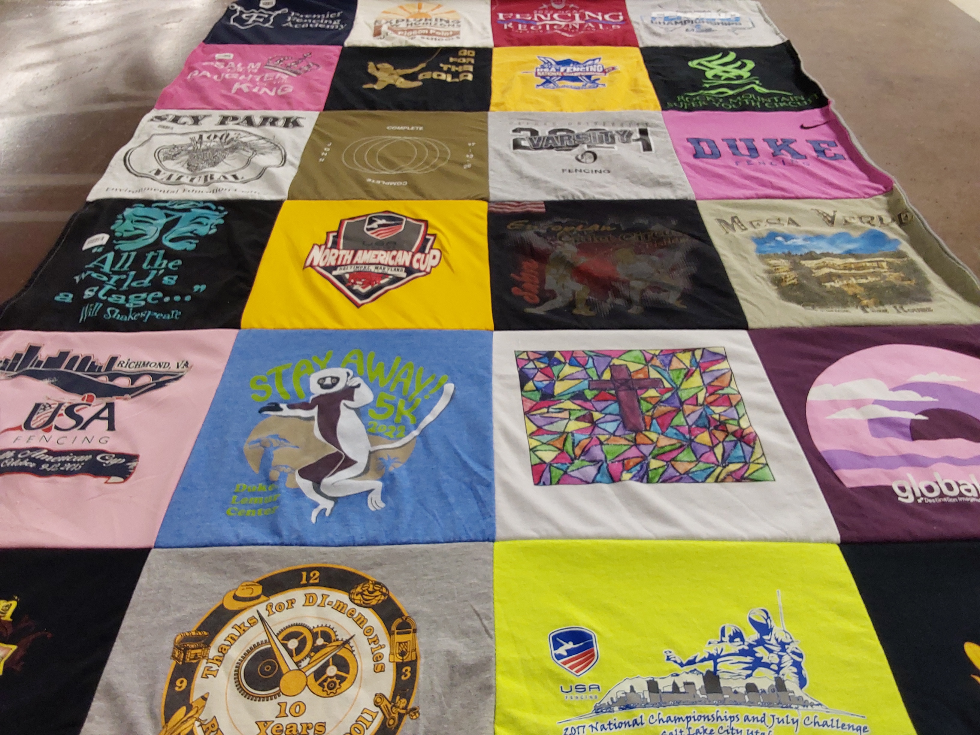 T-shirt quilt from duke university by Anneke from VA