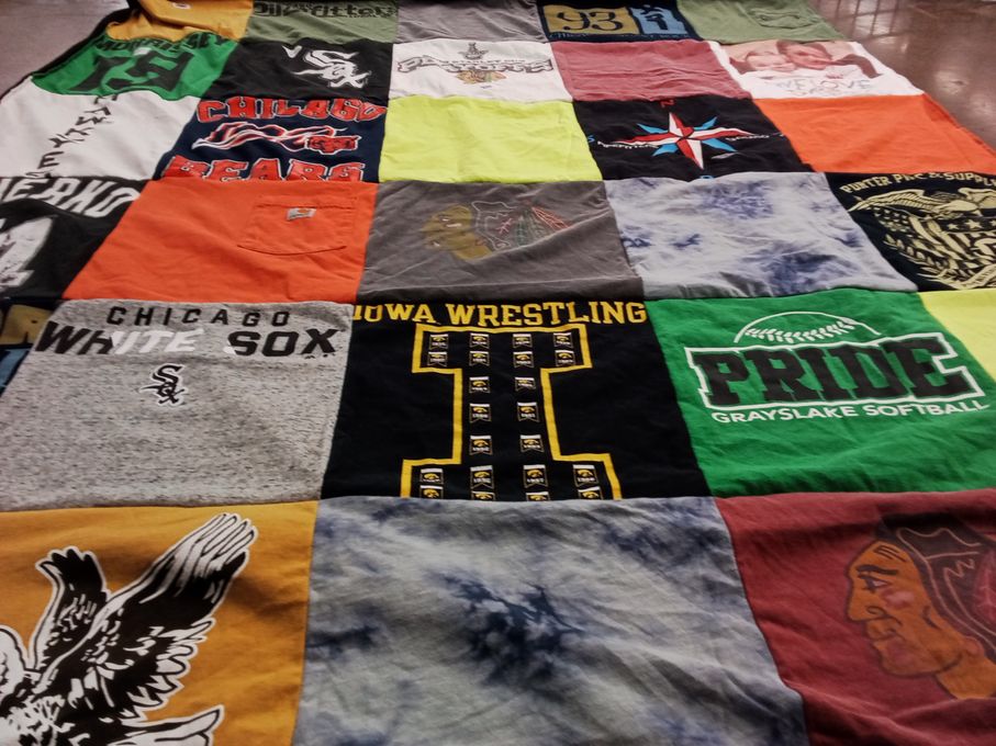 T-shirt quilt featuring chicago bears, chicago white sox by Terese from IL