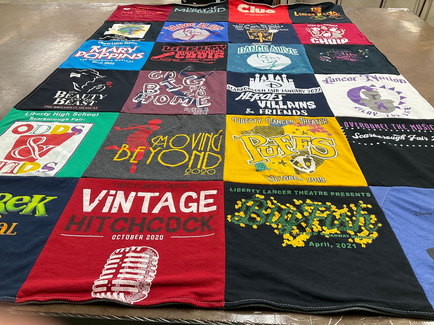 T-shirt quilt featuring liberty lancer theatre by Jennifer from CO