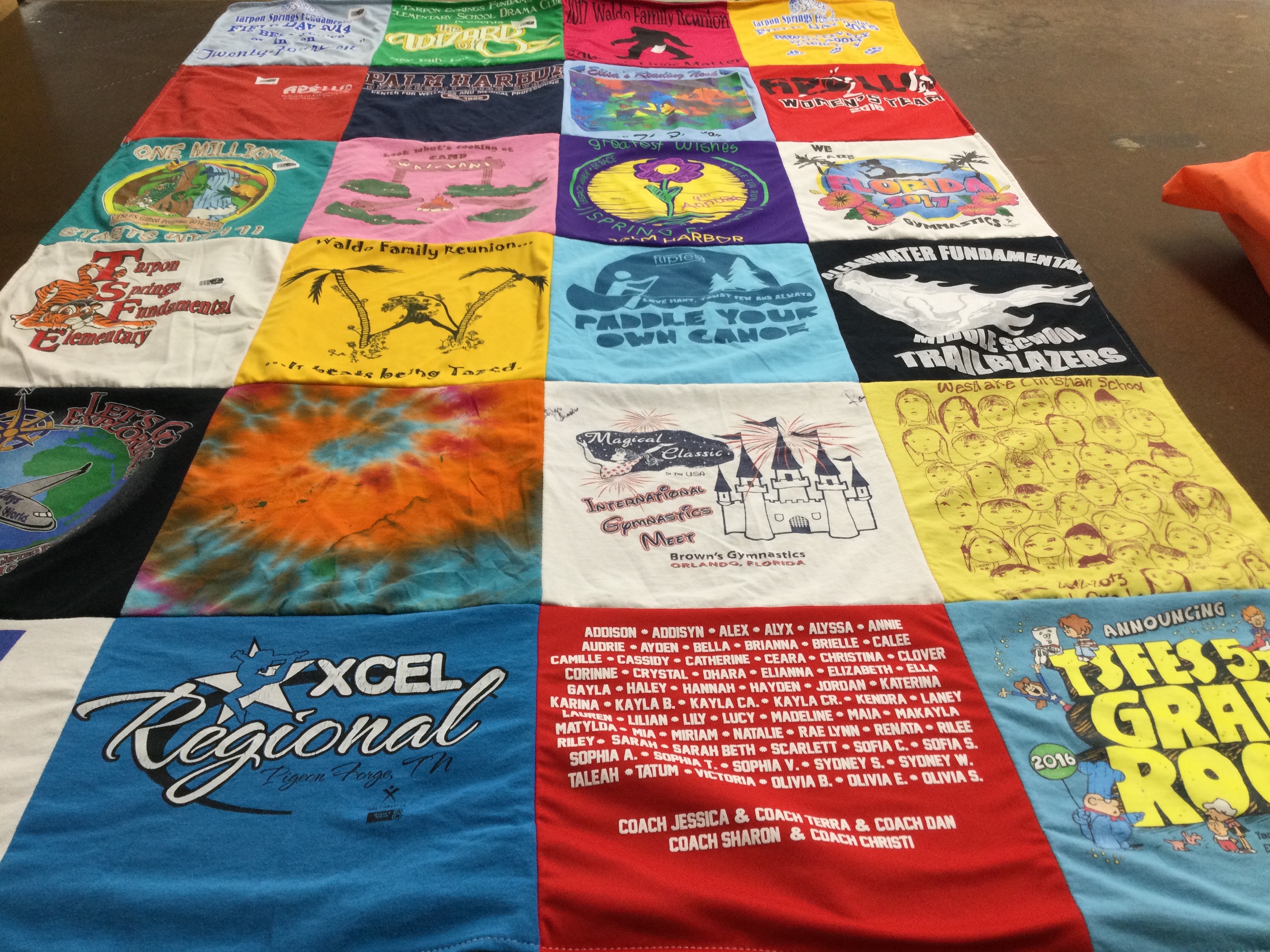 T-shirt quilt featuring xcel regional by Debbie from FL