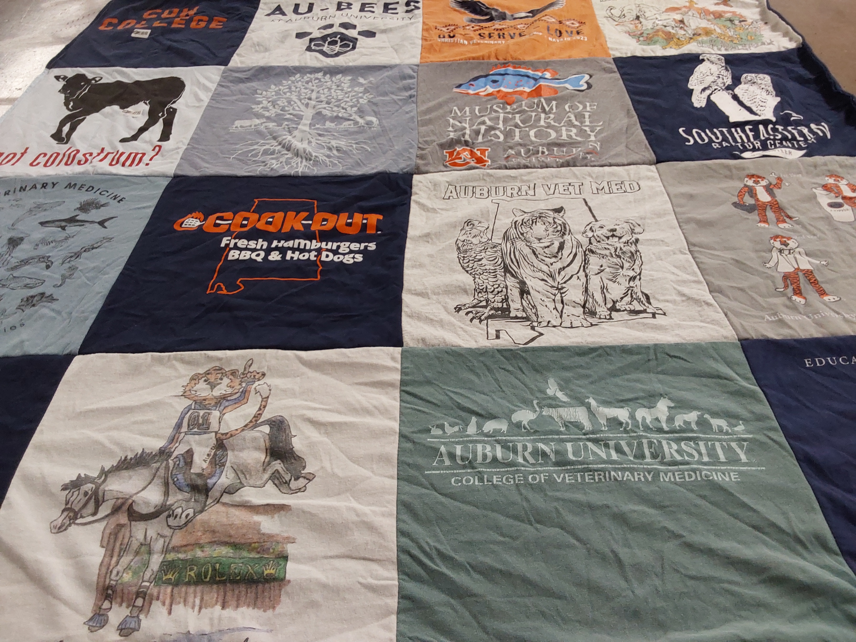 T-shirt quilt featuring auburn tigers by Calley from PA