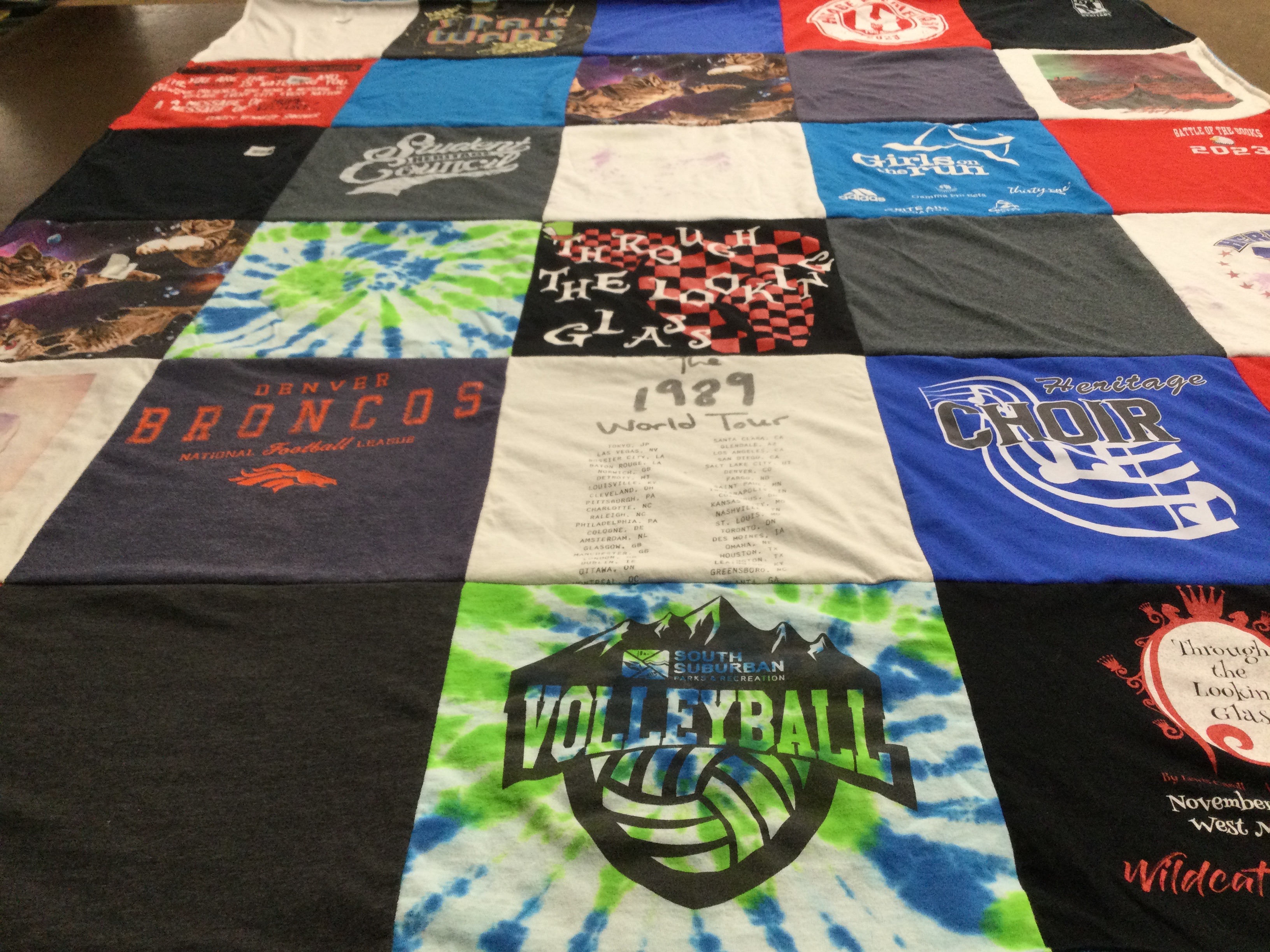 T-shirt quilt featuring denver broncos by Rachel from CO