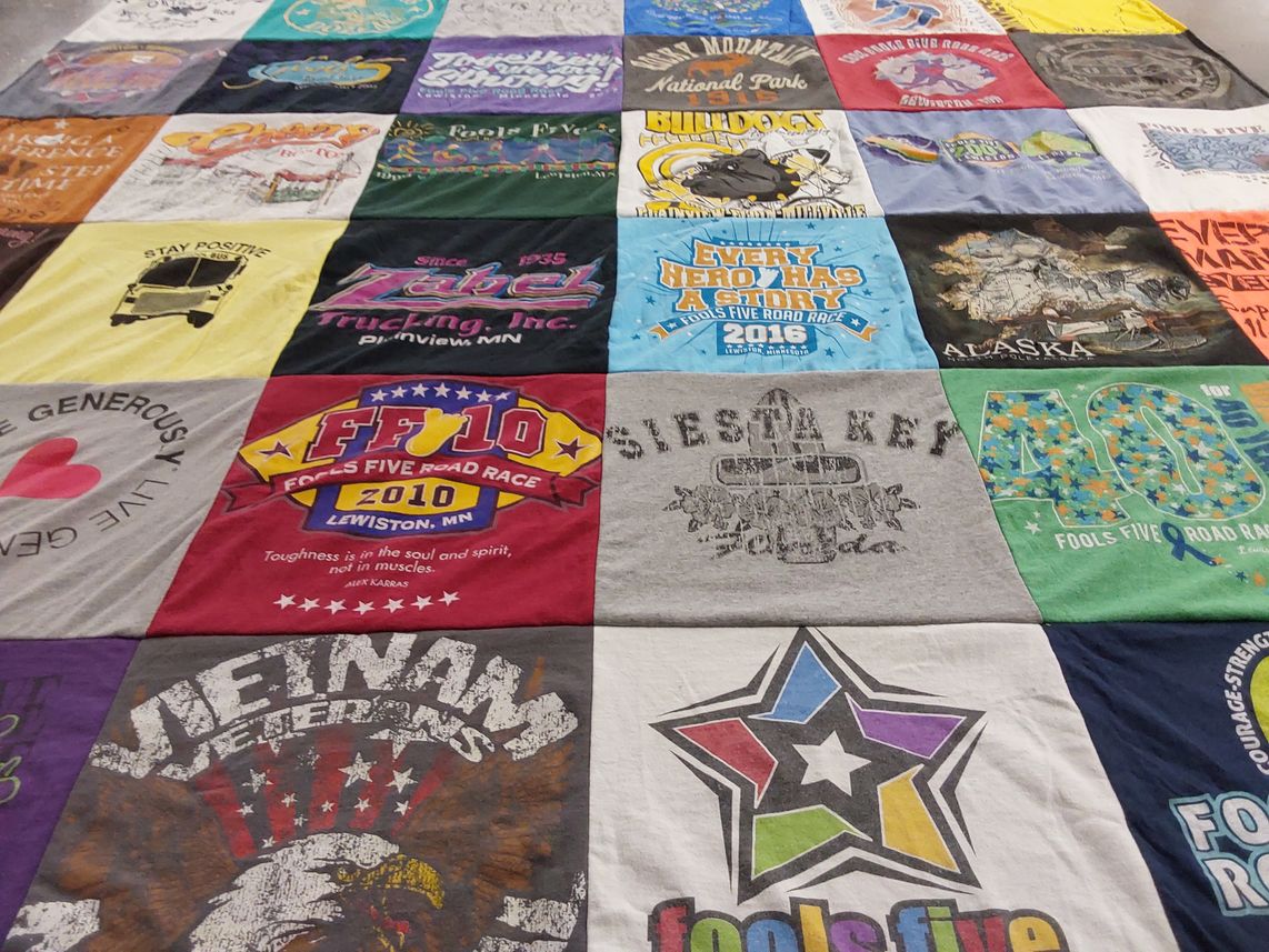 T-shirt quilt featuring bulldogs by Cindy from MN