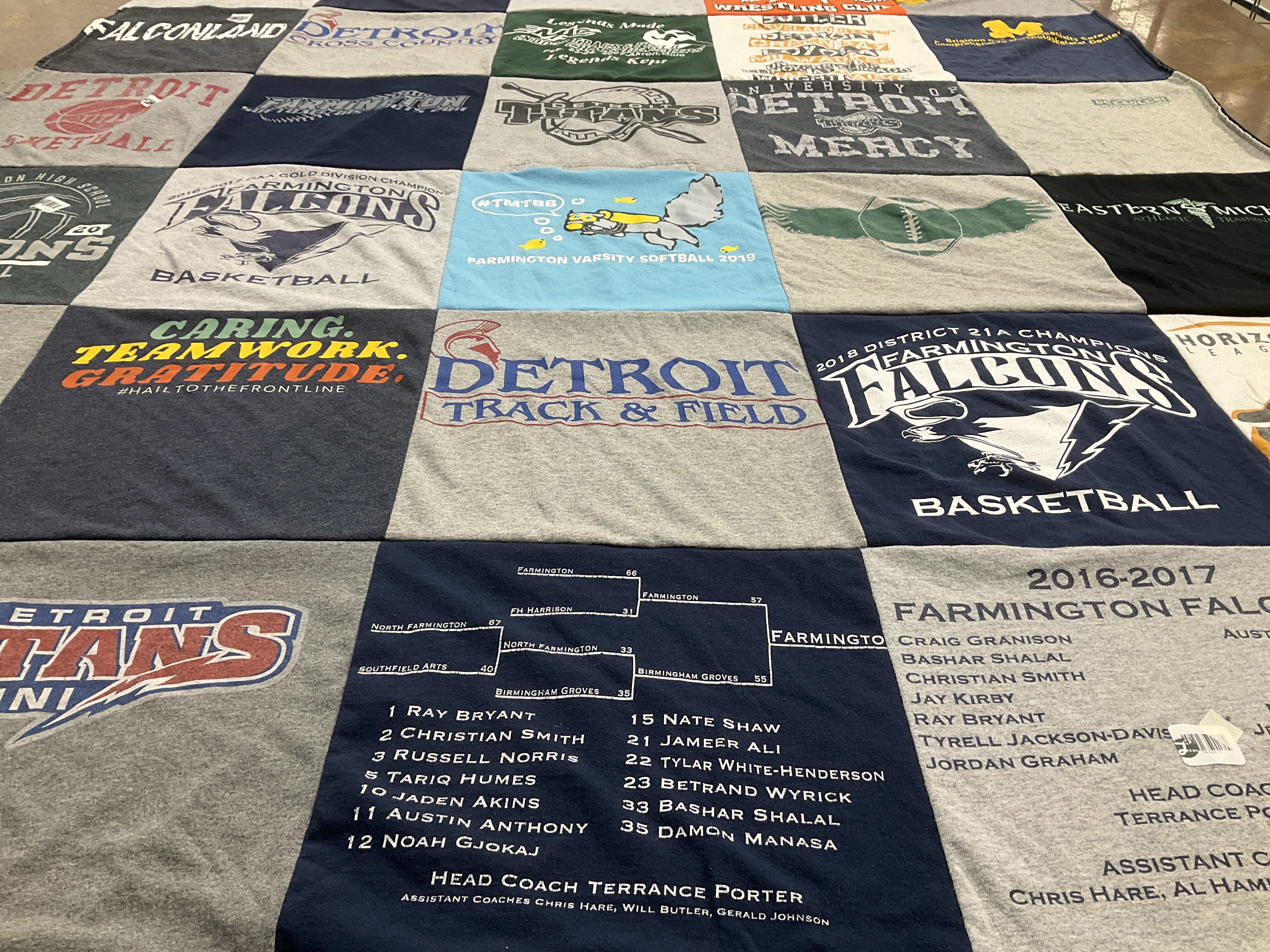 T-shirt quilt featuring detroit falcons by Kristi from MI