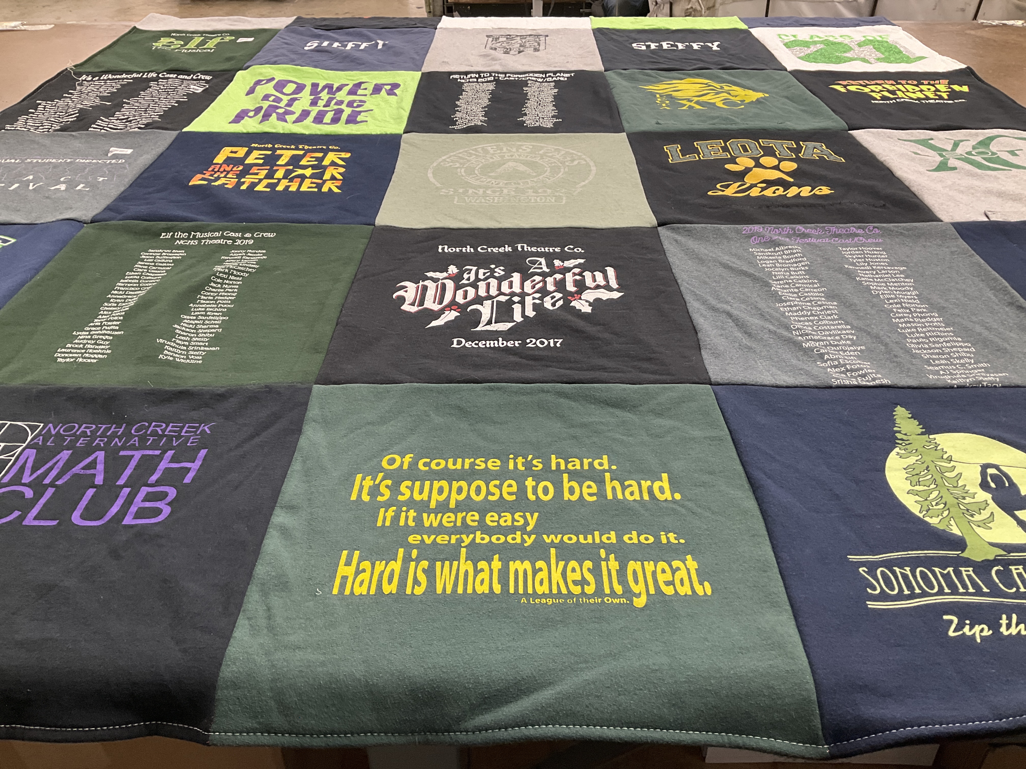 T-shirt quilt featuring leota lions by Staci from WA