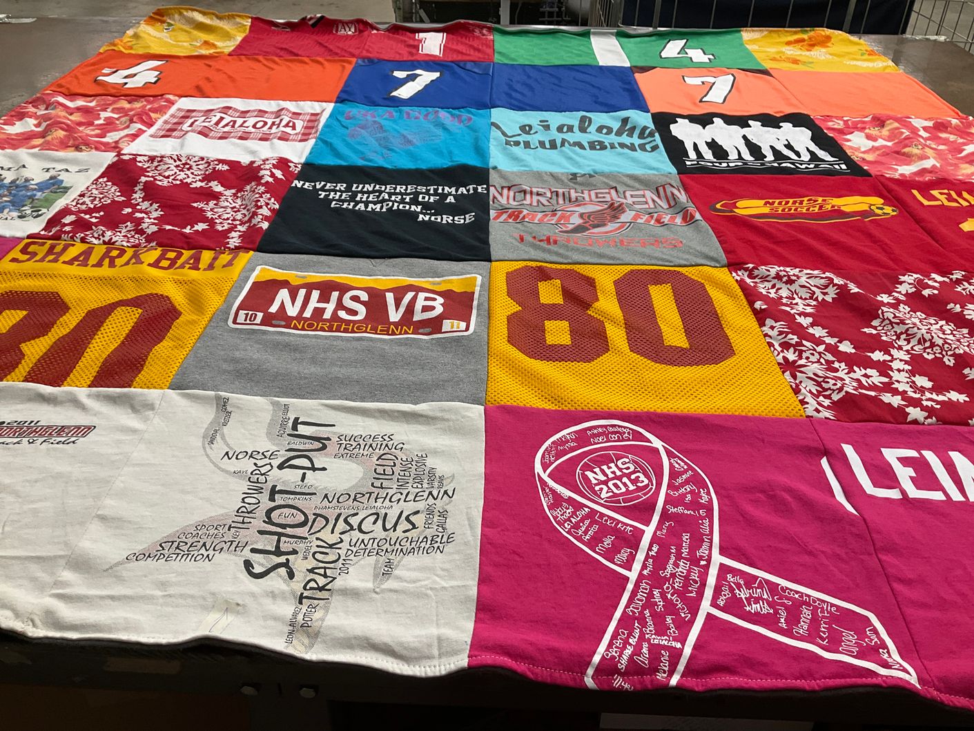 T-shirt quilt featuring northglenn high school volleyball, northglenn high school track and field by Gabbie from CO