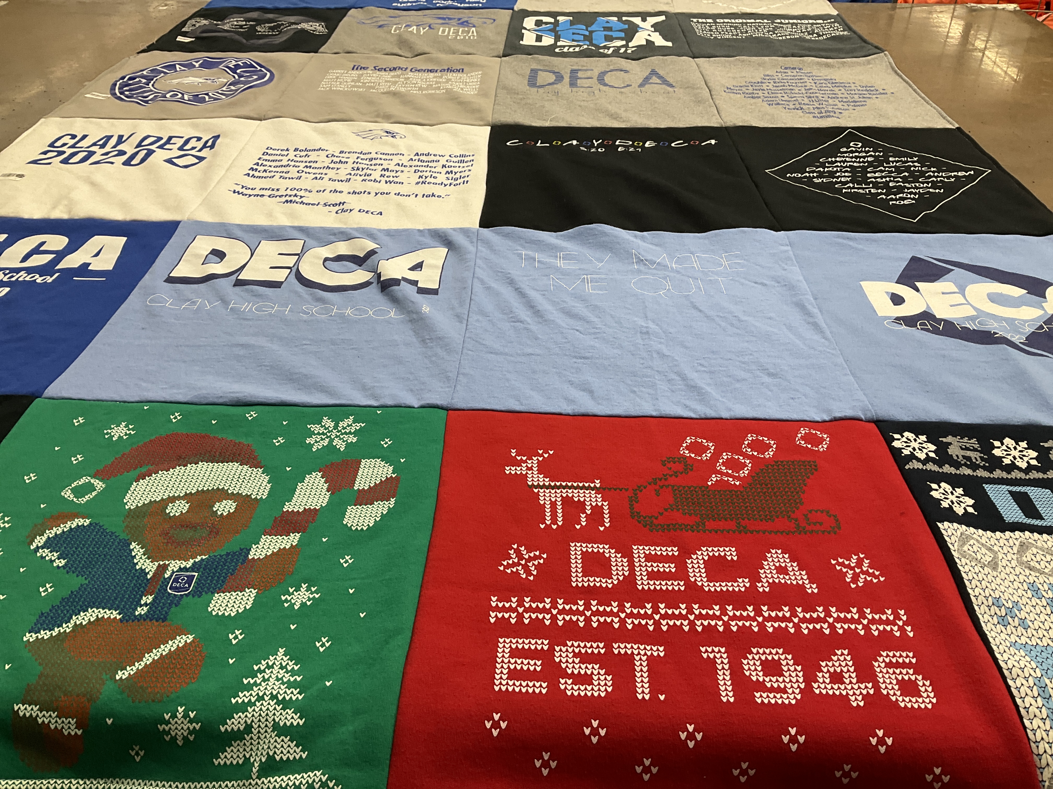 T-shirt quilt from clay high school by Vallie from OH