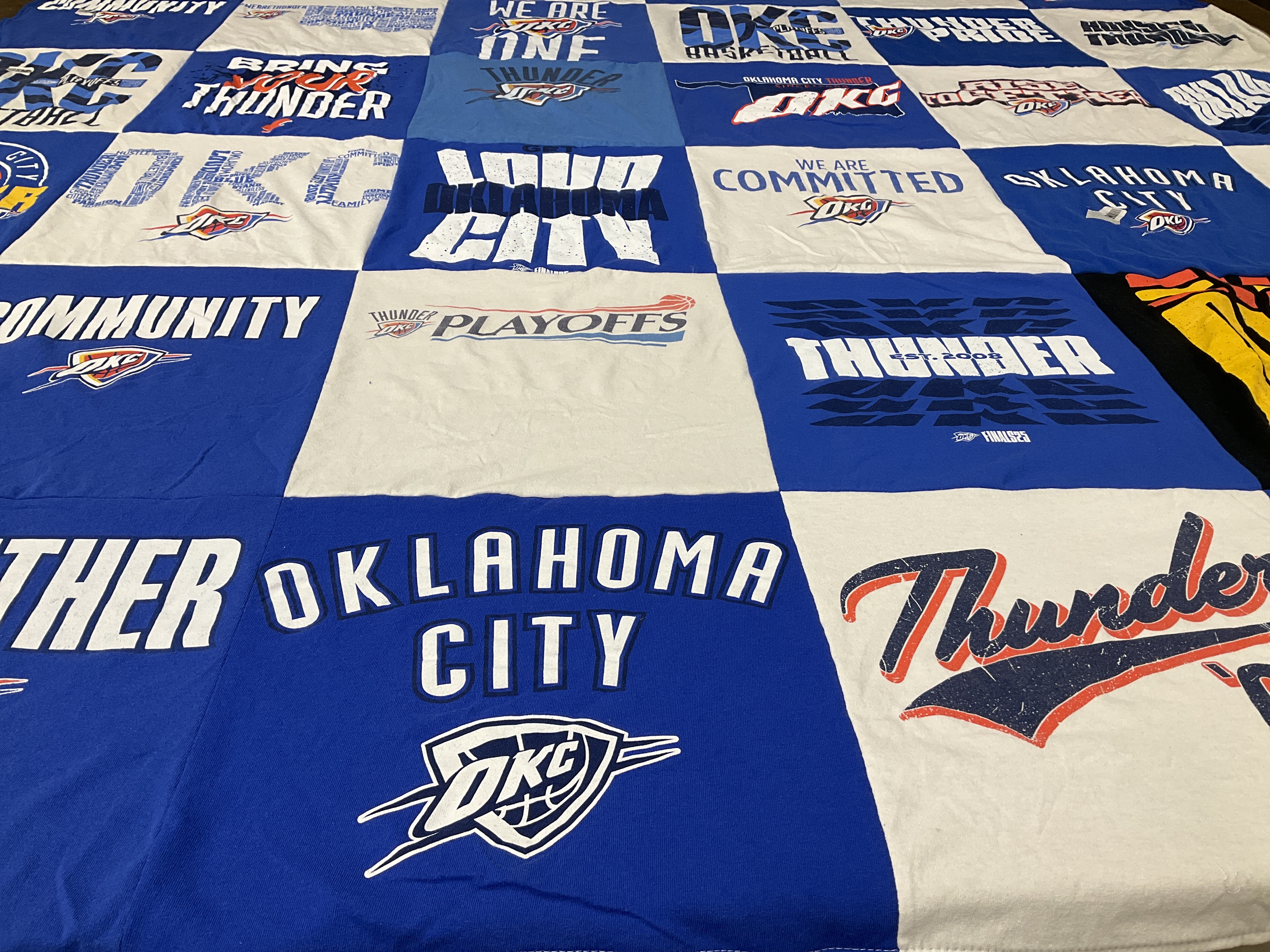 T-shirt quilt featuring oklahoma city thunder by Christie from OK