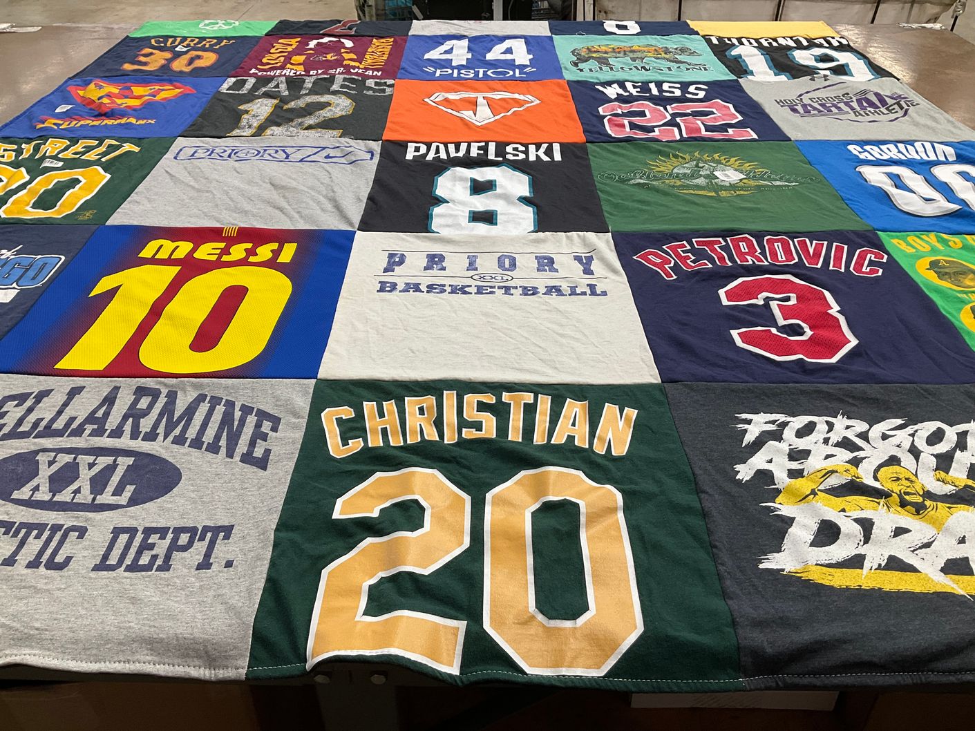 T-shirt quilt from bellarmine university, priory college by Robert from MD