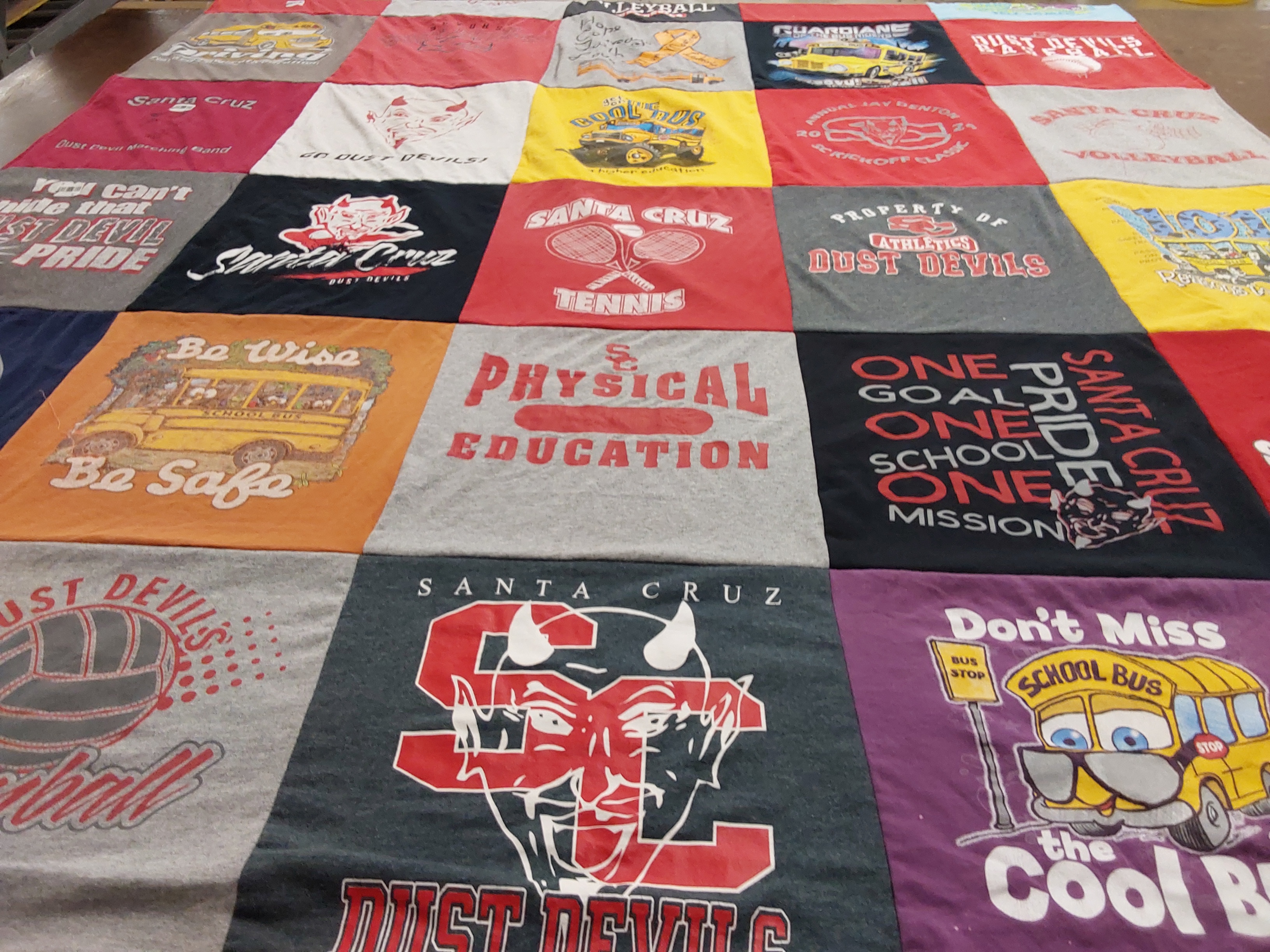 T-shirt quilt featuring santa cruz dust devils volleyball, santa cruz dust devils tennis by Carol from AZ