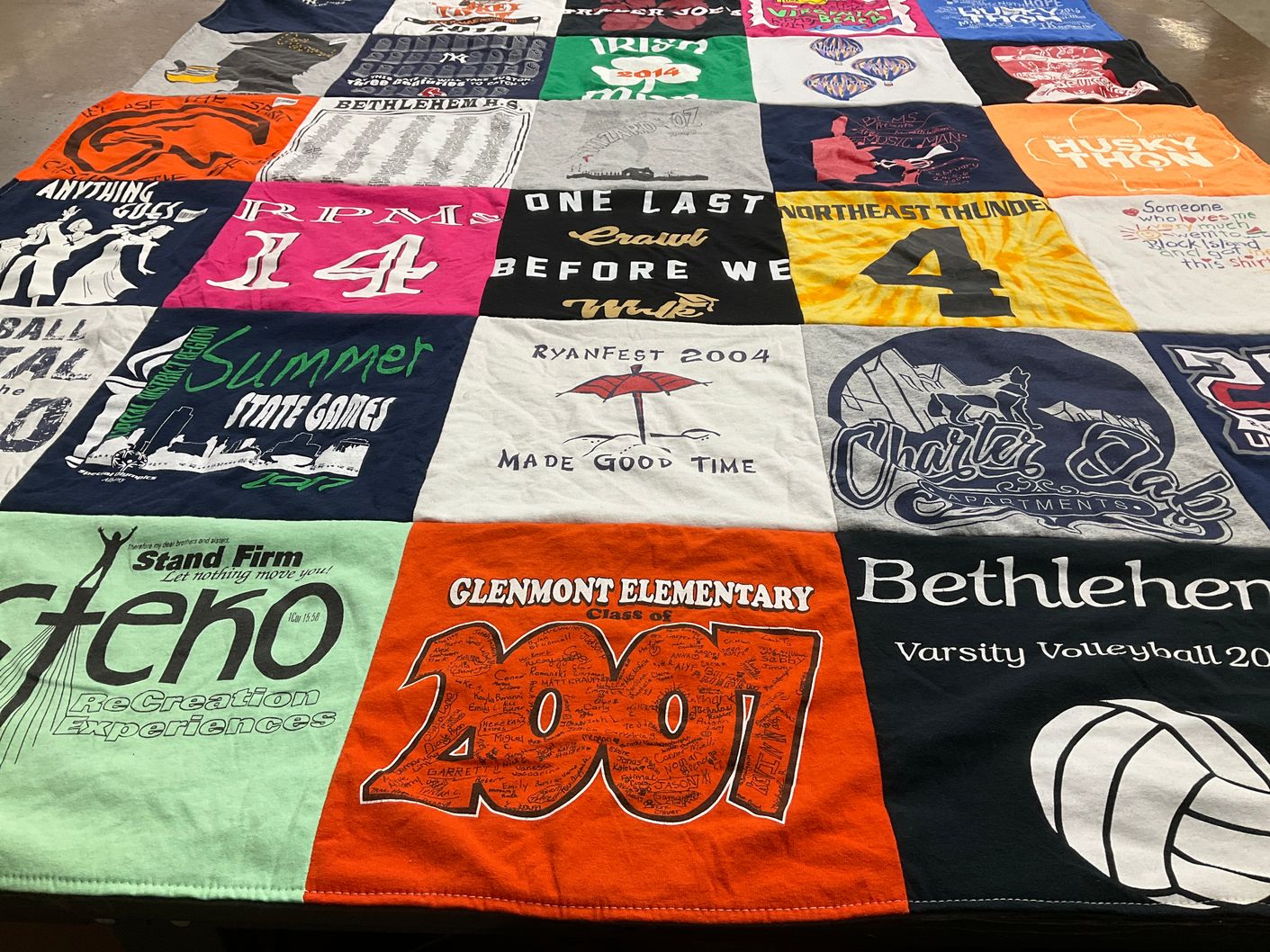 T-shirt quilt featuring bethlehem varsity volleyball by Kimberly from NY