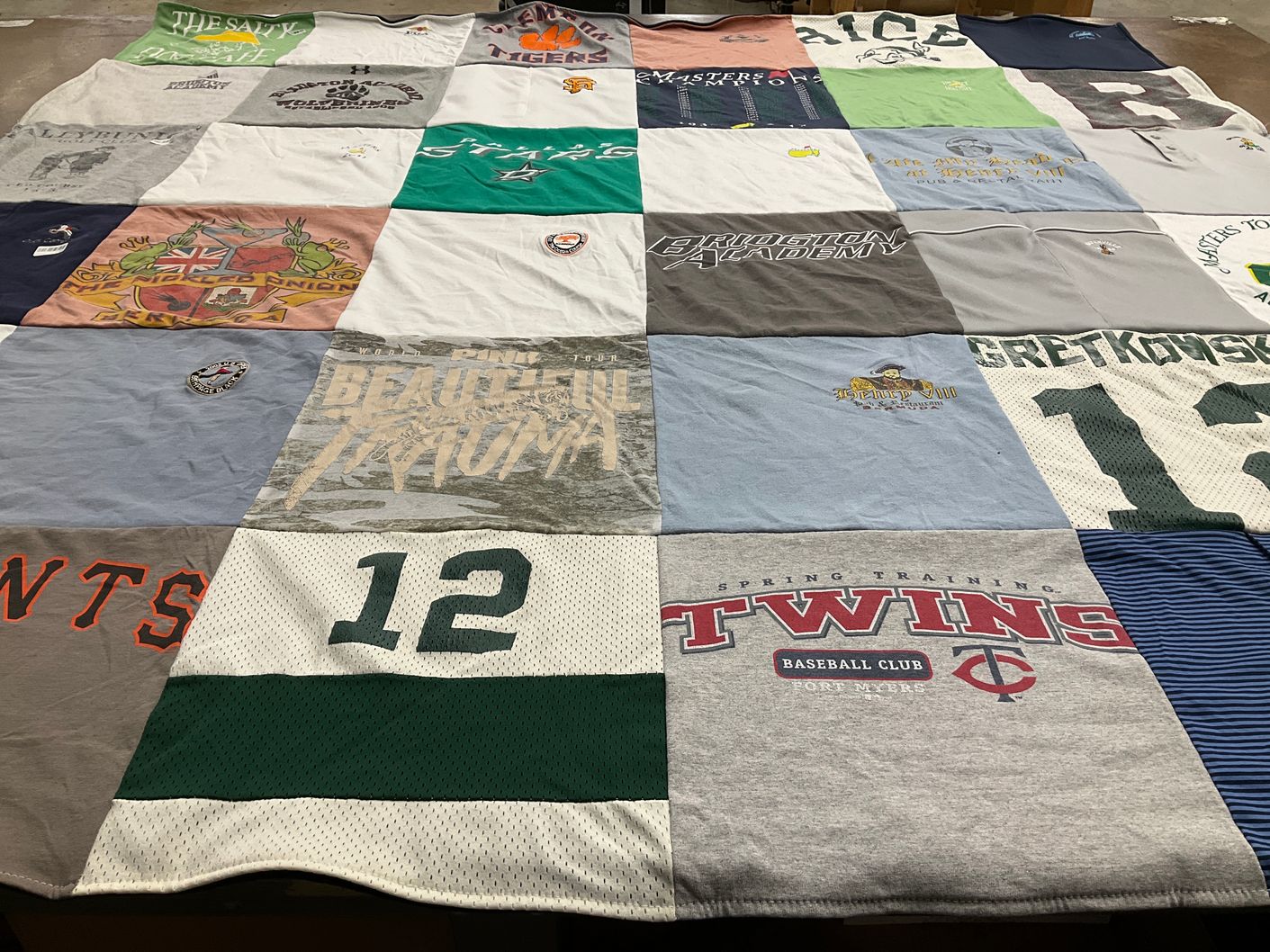 T-shirt quilt featuring twins baseball club by Stefanie from GA