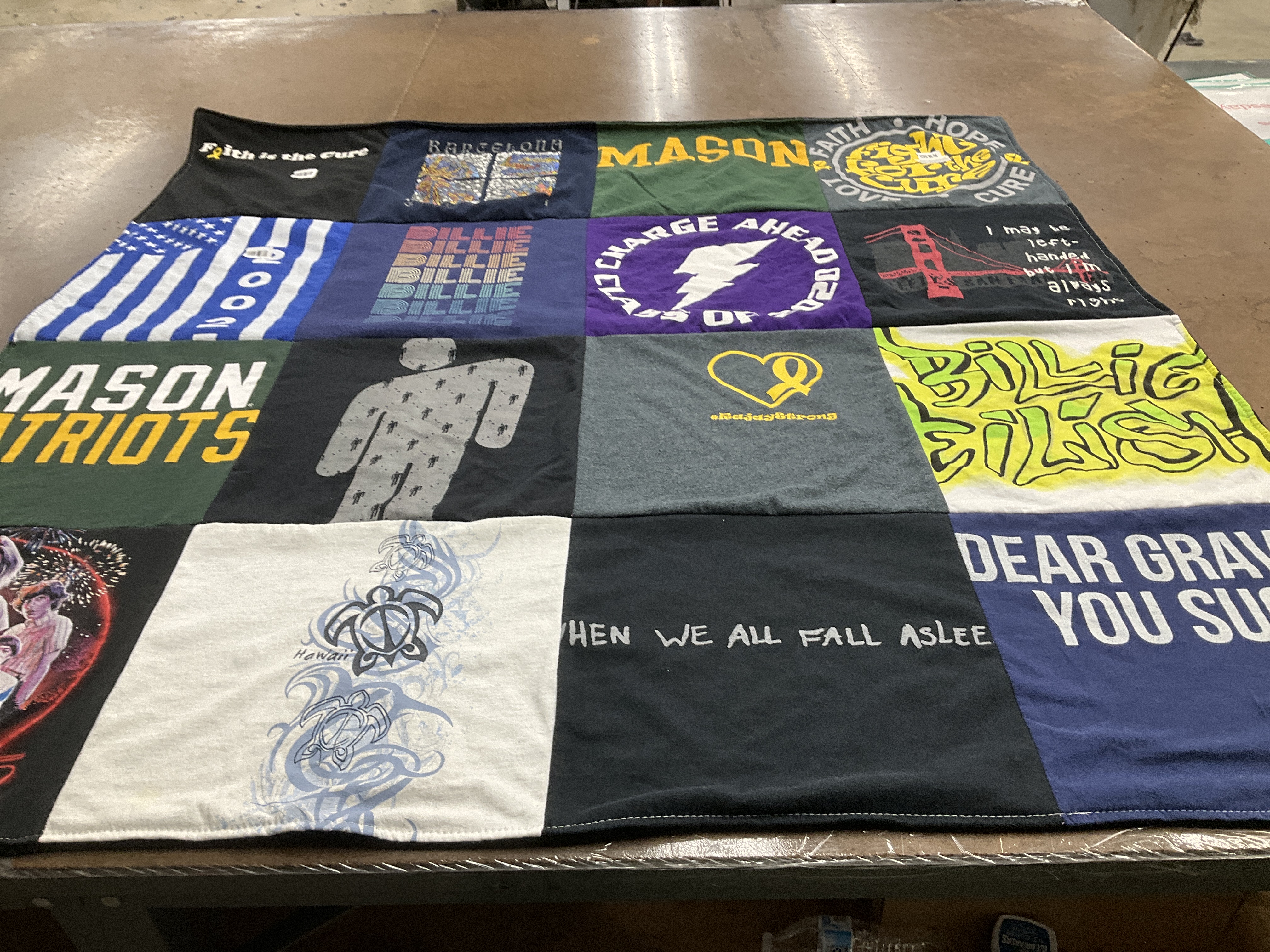 T-shirt quilt featuring mason patriots by Elizabeth from VA