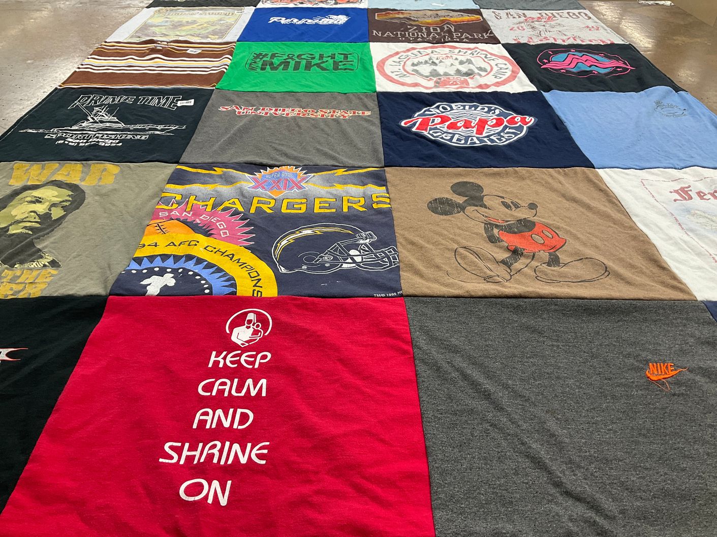 T-shirt quilt featuring san diego chargers by Rebecca from CA