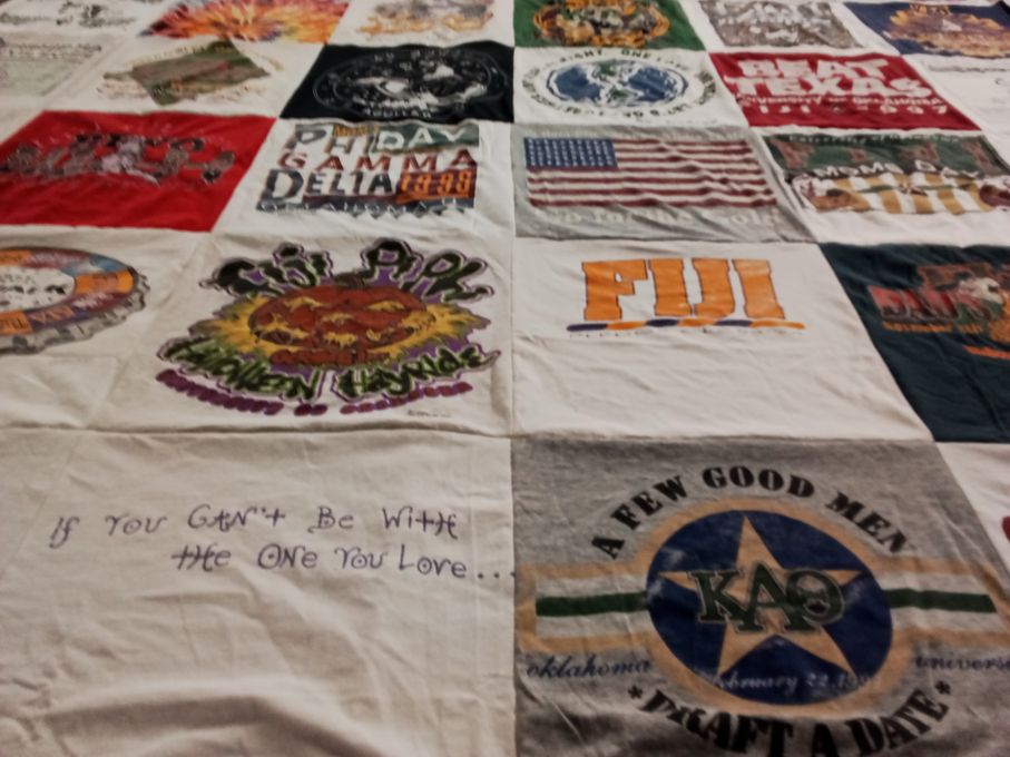 T-shirt quilt featuring none by Meredith from OK