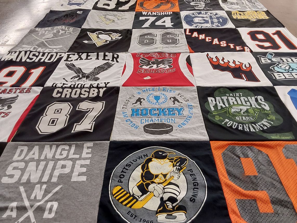 T-shirt quilt featuring pittsburgh penguins by Vanessa from PA