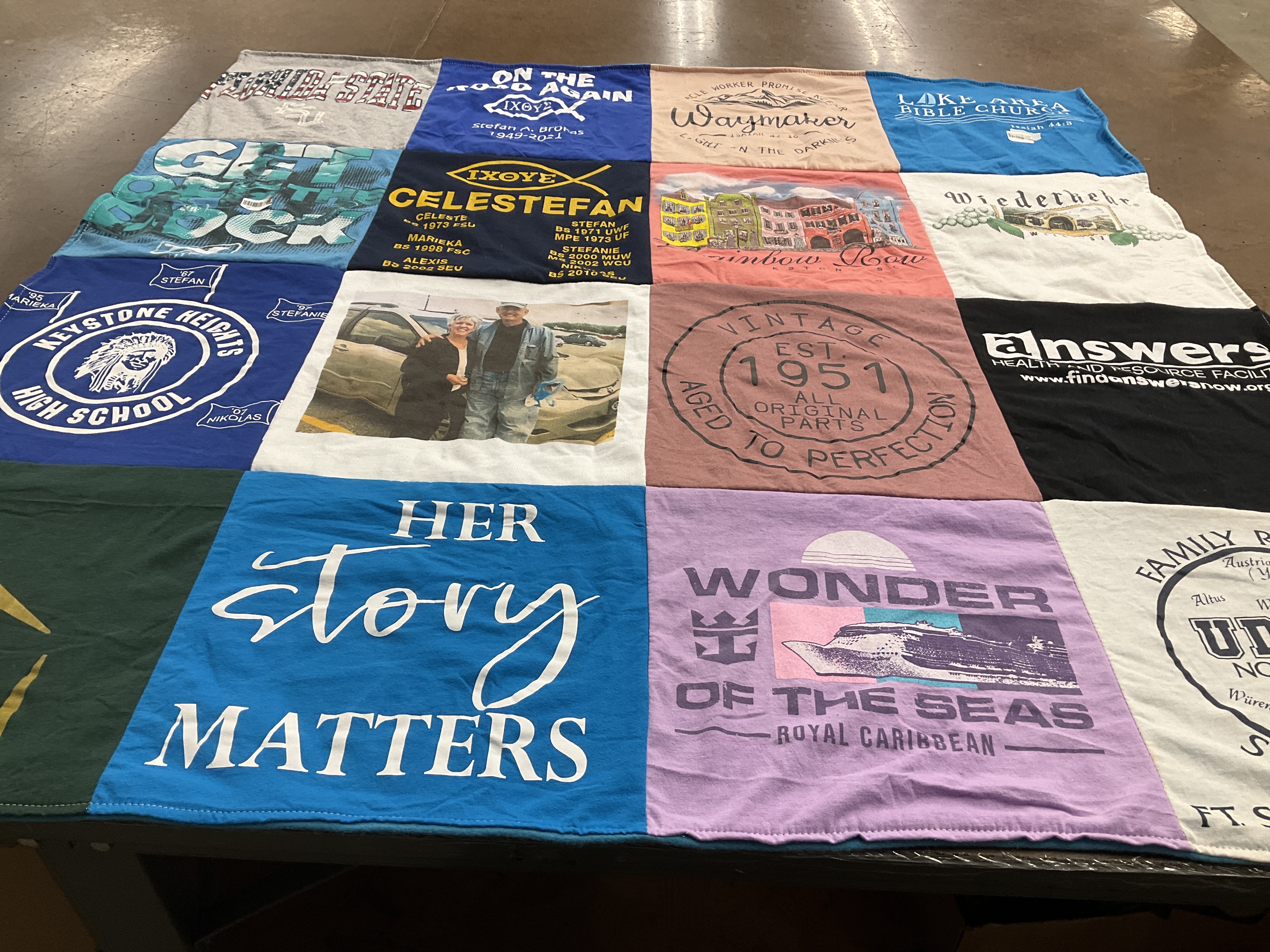 T-shirt quilt from keystone heights high school by Celeste from FL