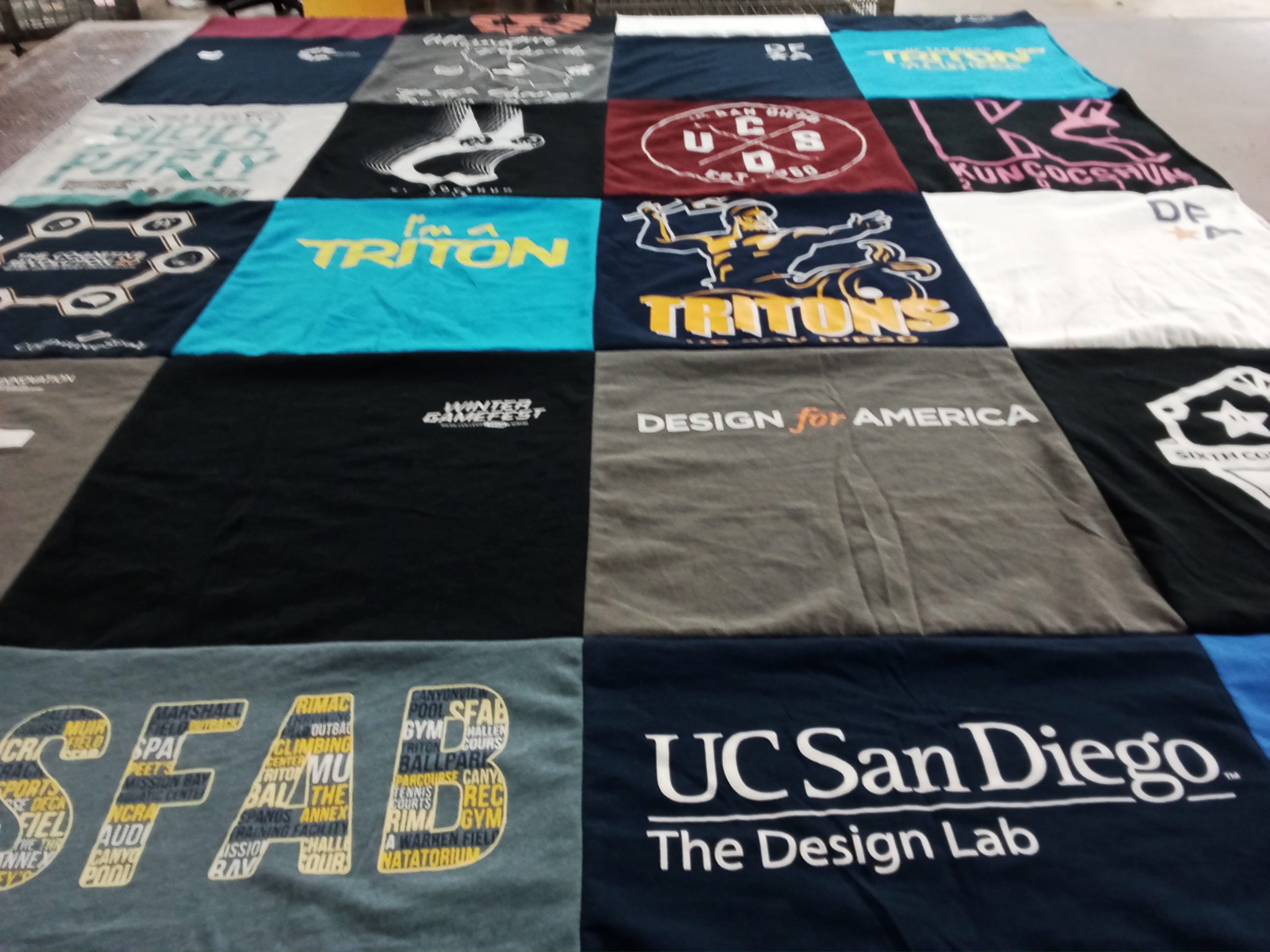 T-shirt quilt featuring university of california san diego tritons by Mindy from CA