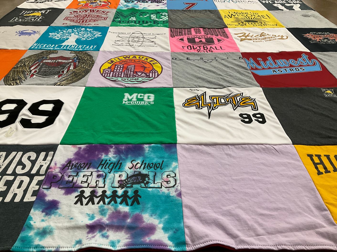 T-shirt quilt featuring midwest astros, milwaukee football by Angie from IN