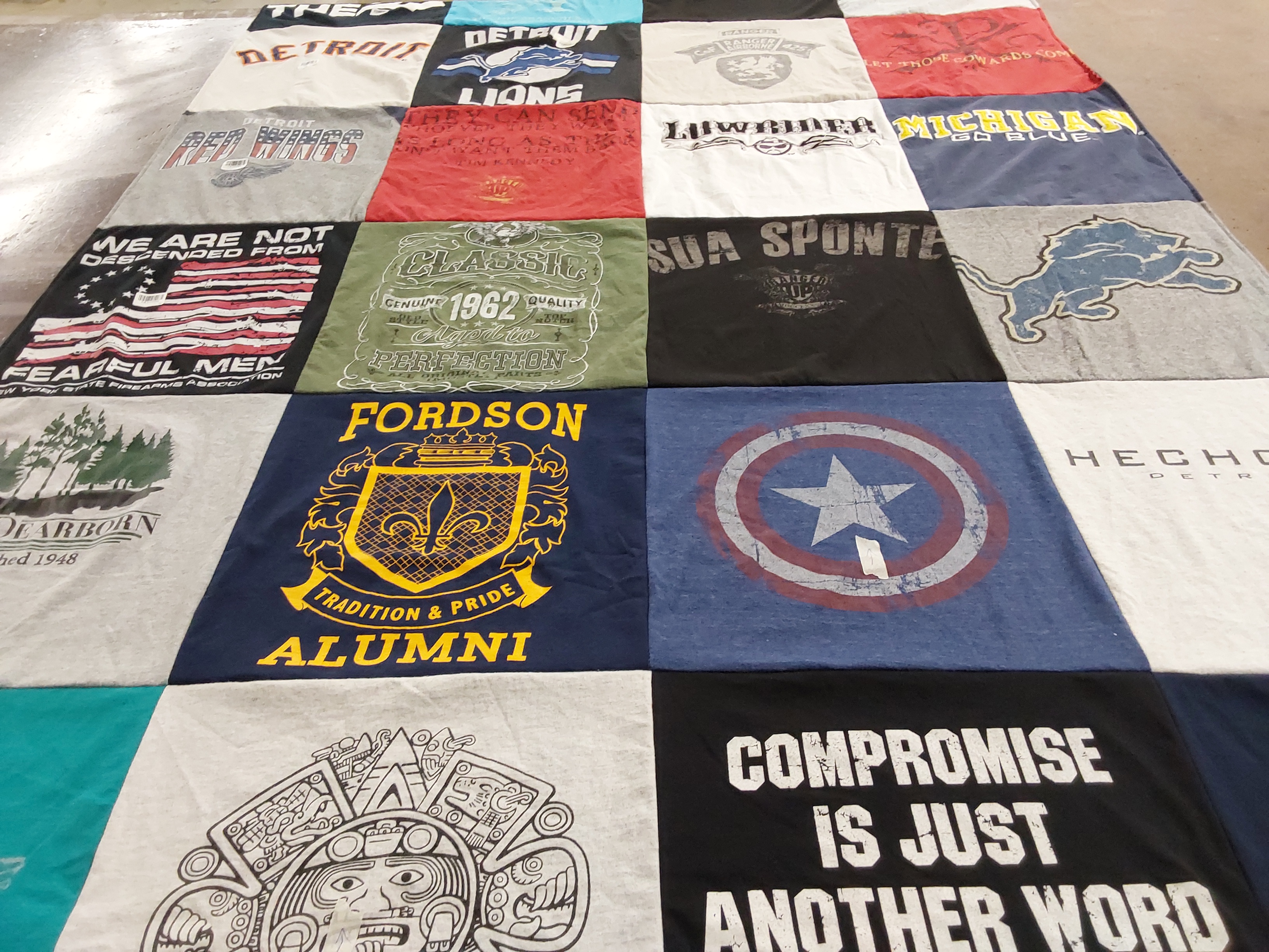 T-shirt quilt featuring detroit lions by Michael from NY