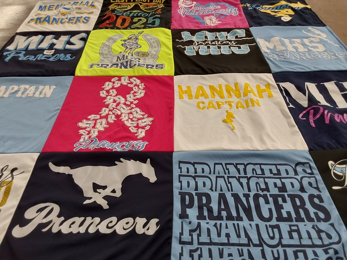 T-shirt quilt featuring prancers by Roxanne from TX