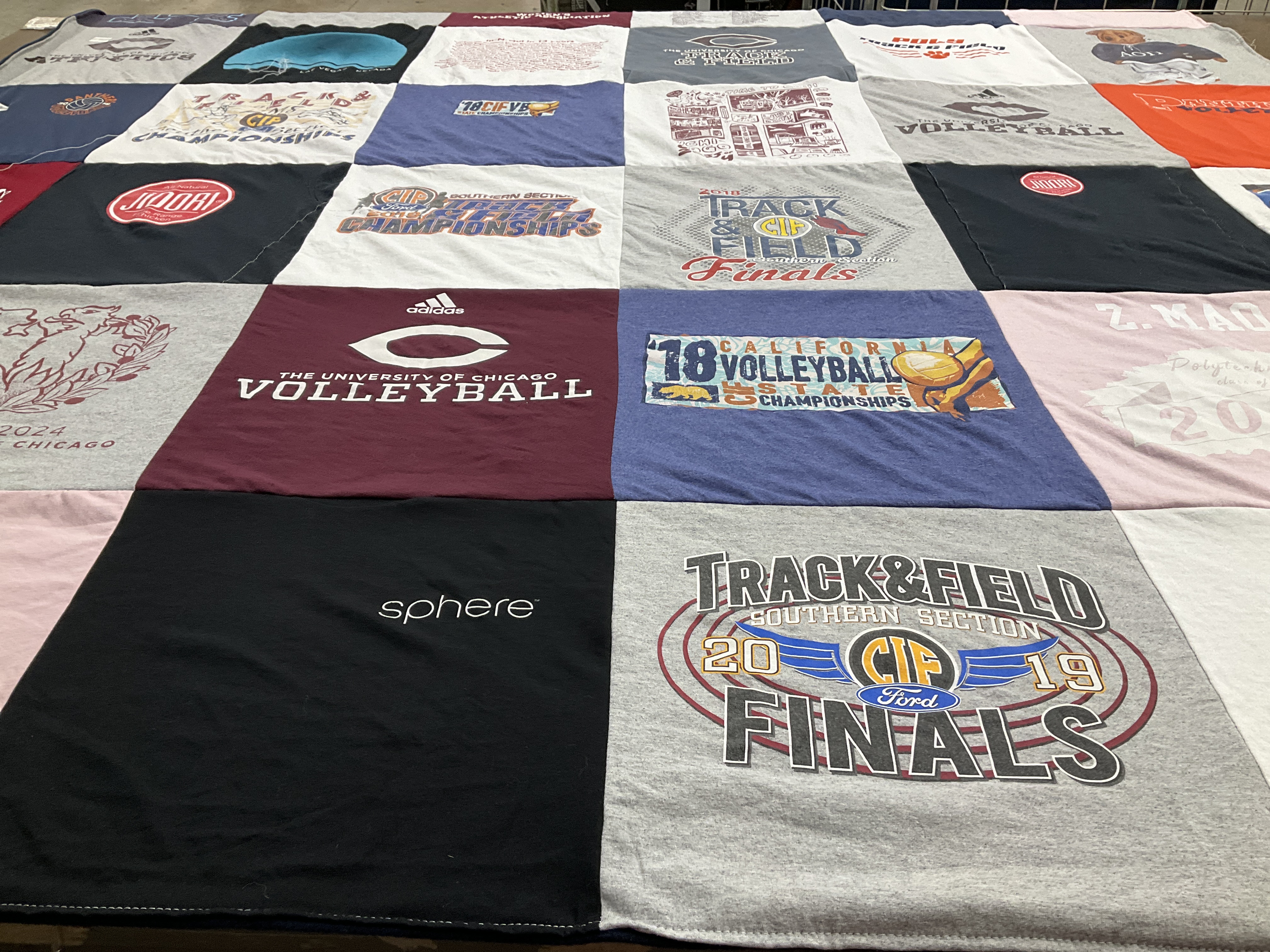 T-shirt quilt from the university of chicago by Janet from CA