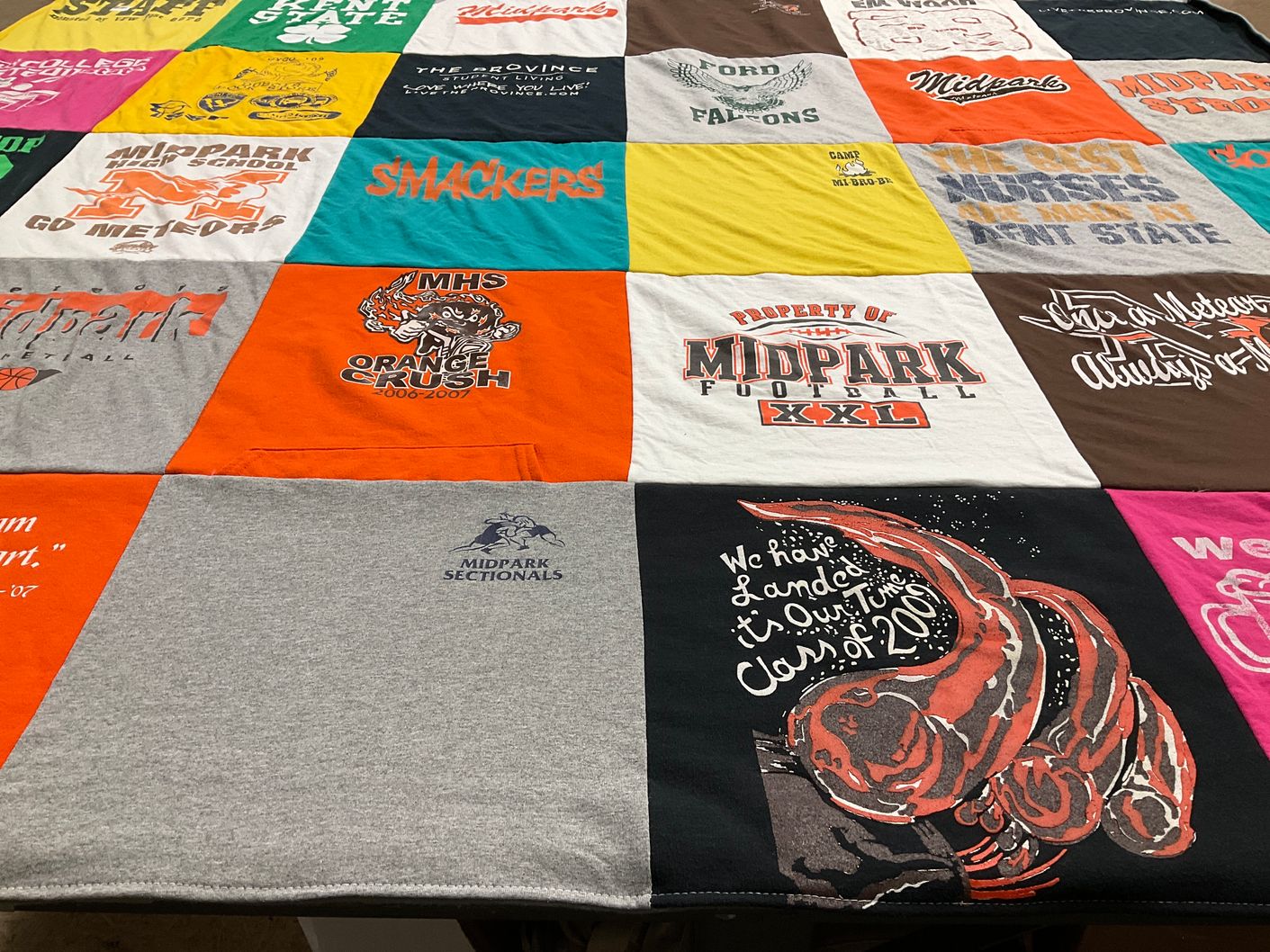 T-shirt quilt featuring midpark football, midpark basketball by Emily from OH