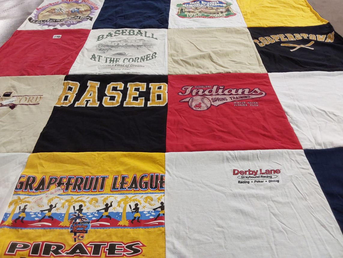 T-shirt quilt featuring cleveland indians, pirates by Martin from GA