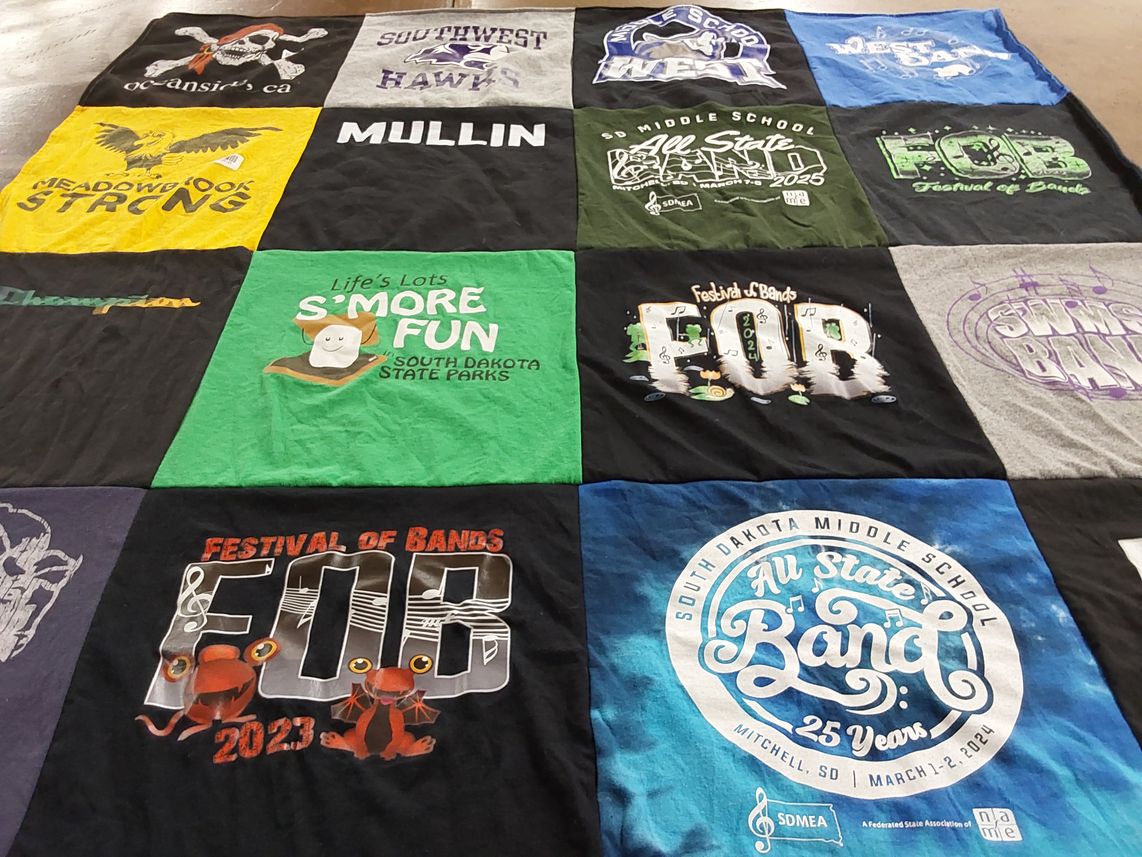 T-shirt quilt featuring southwest hawks by Megan from SD
