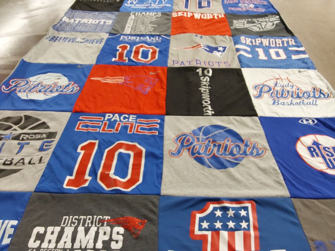 T-shirt quilt featuring patriots by raven from FL