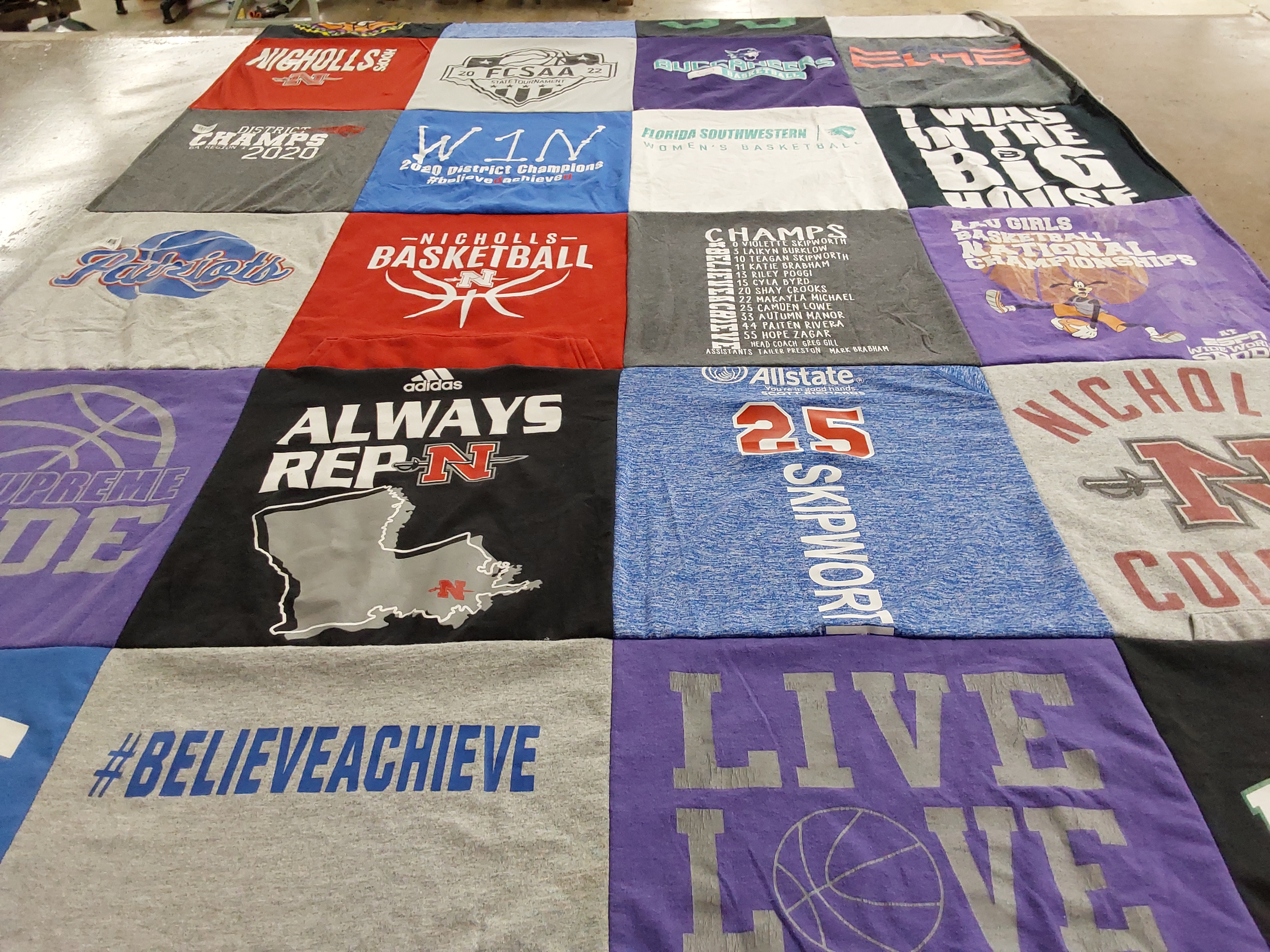 T-shirt quilt from nicholls state university, florida southwestern state college by raven from FL