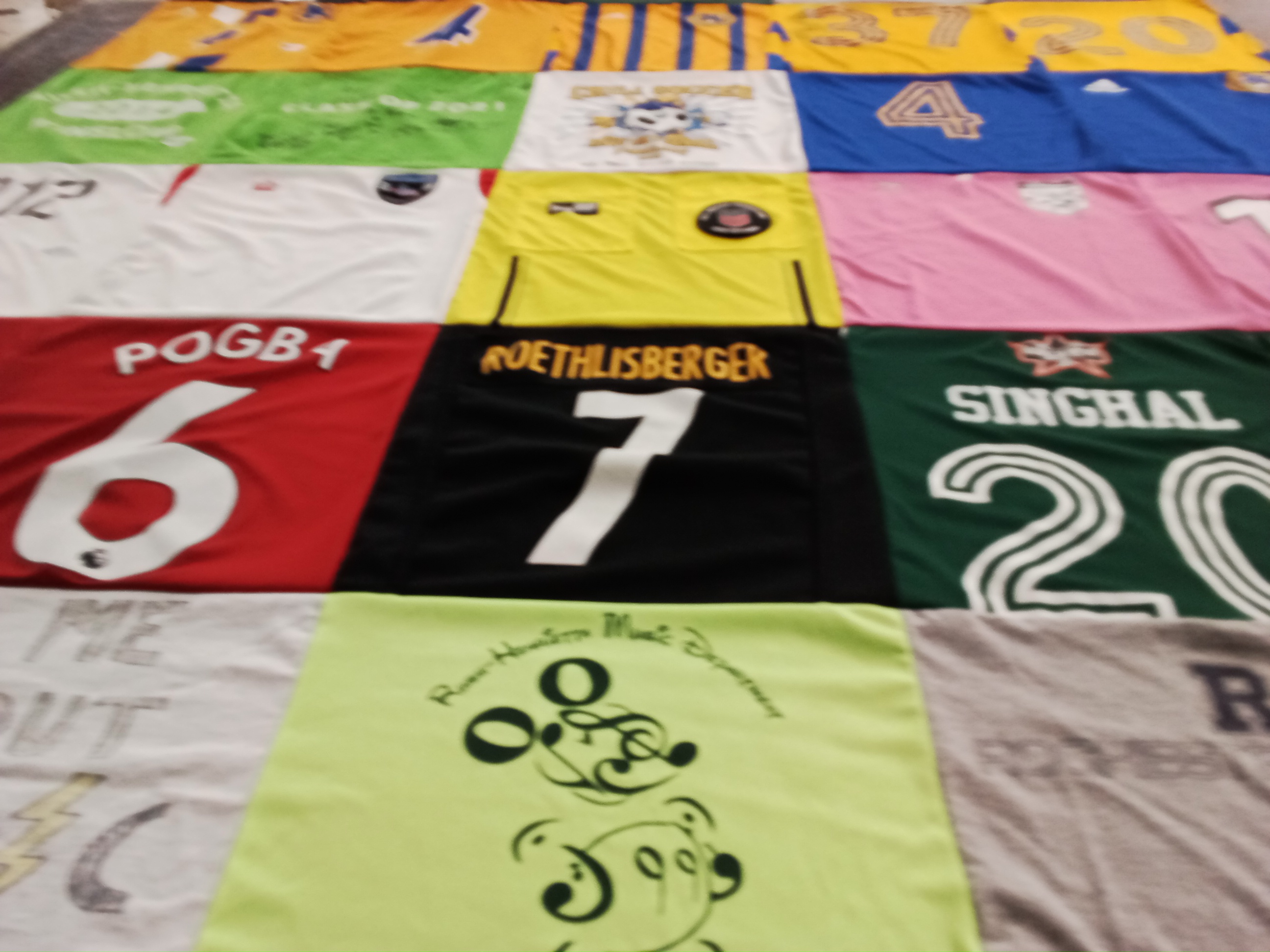 T-shirt quilt with soccer, sports themes by Samantha from NY