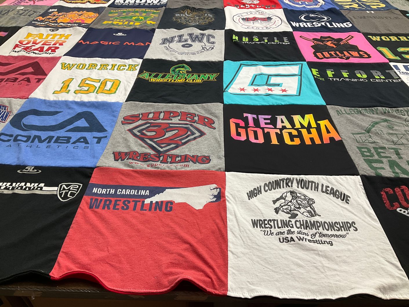 T-shirt quilt featuring north carolina wrestling by Lindsay from NC