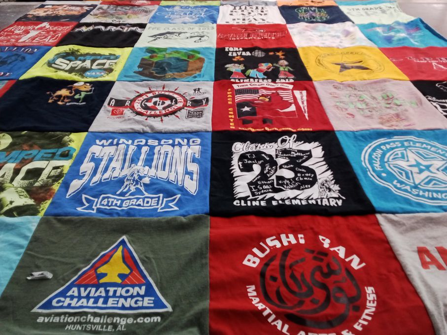 T-shirt quilt featuring windsong stallions by Jo from TX