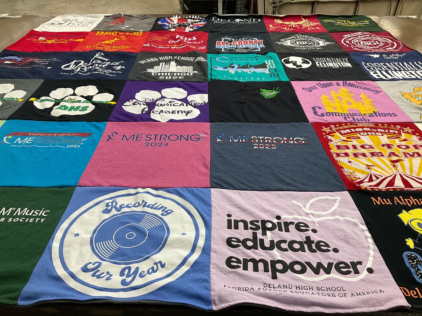T-shirt quilt from deland high school by Caroline from FL