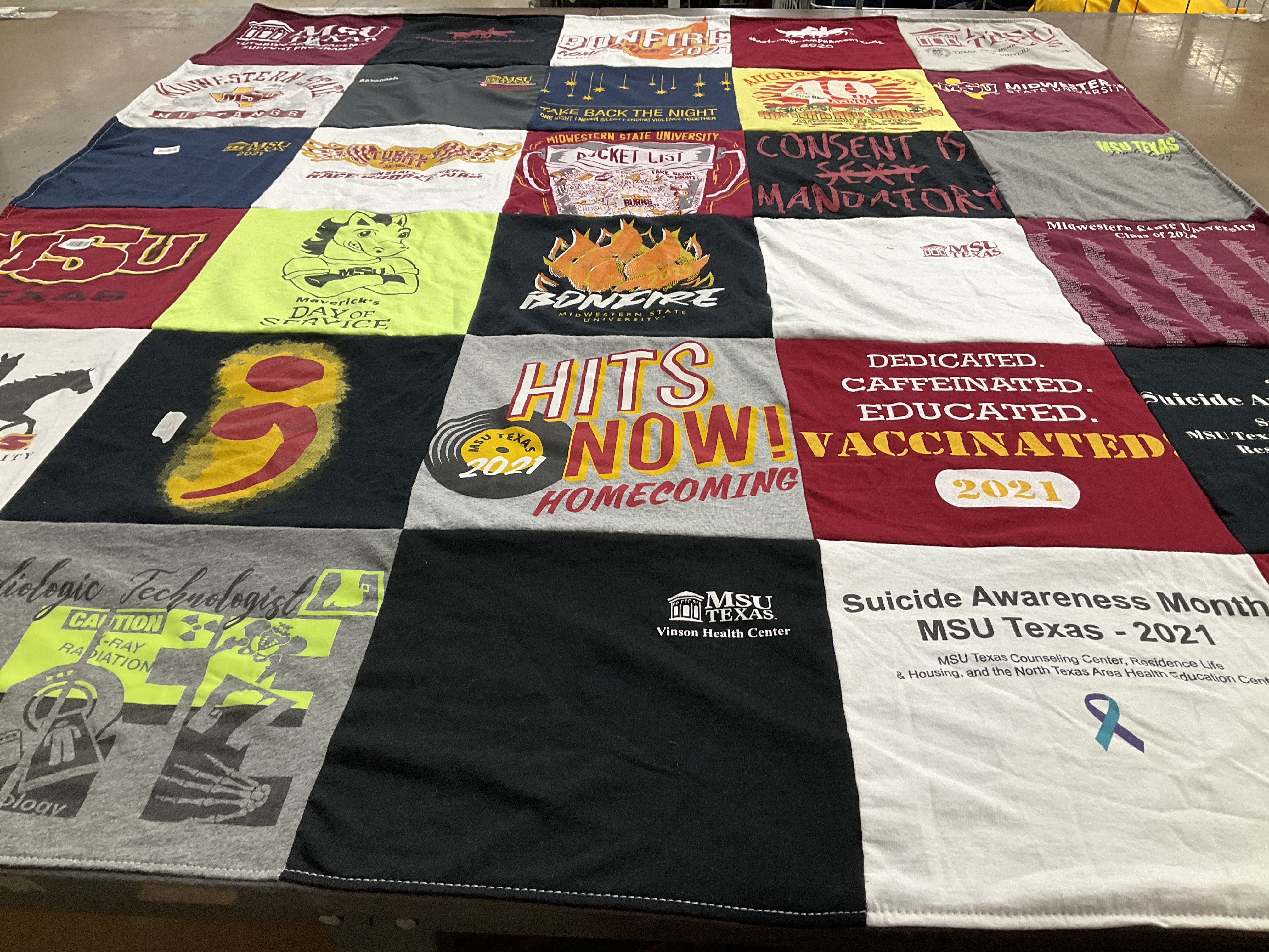 T-shirt quilt from midwestern state university, msu texas by Savannah from TX