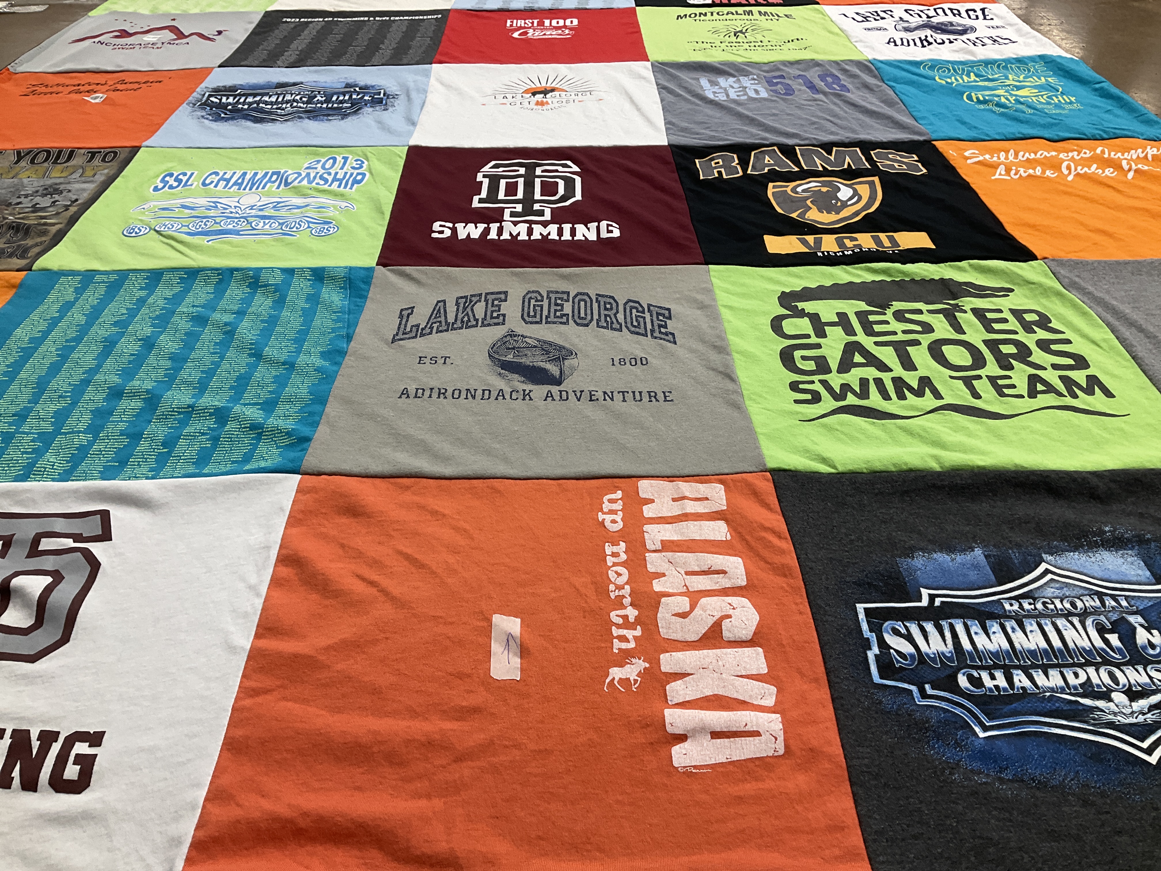 T-shirt quilt featuring chester gators swim team by Donald from VA