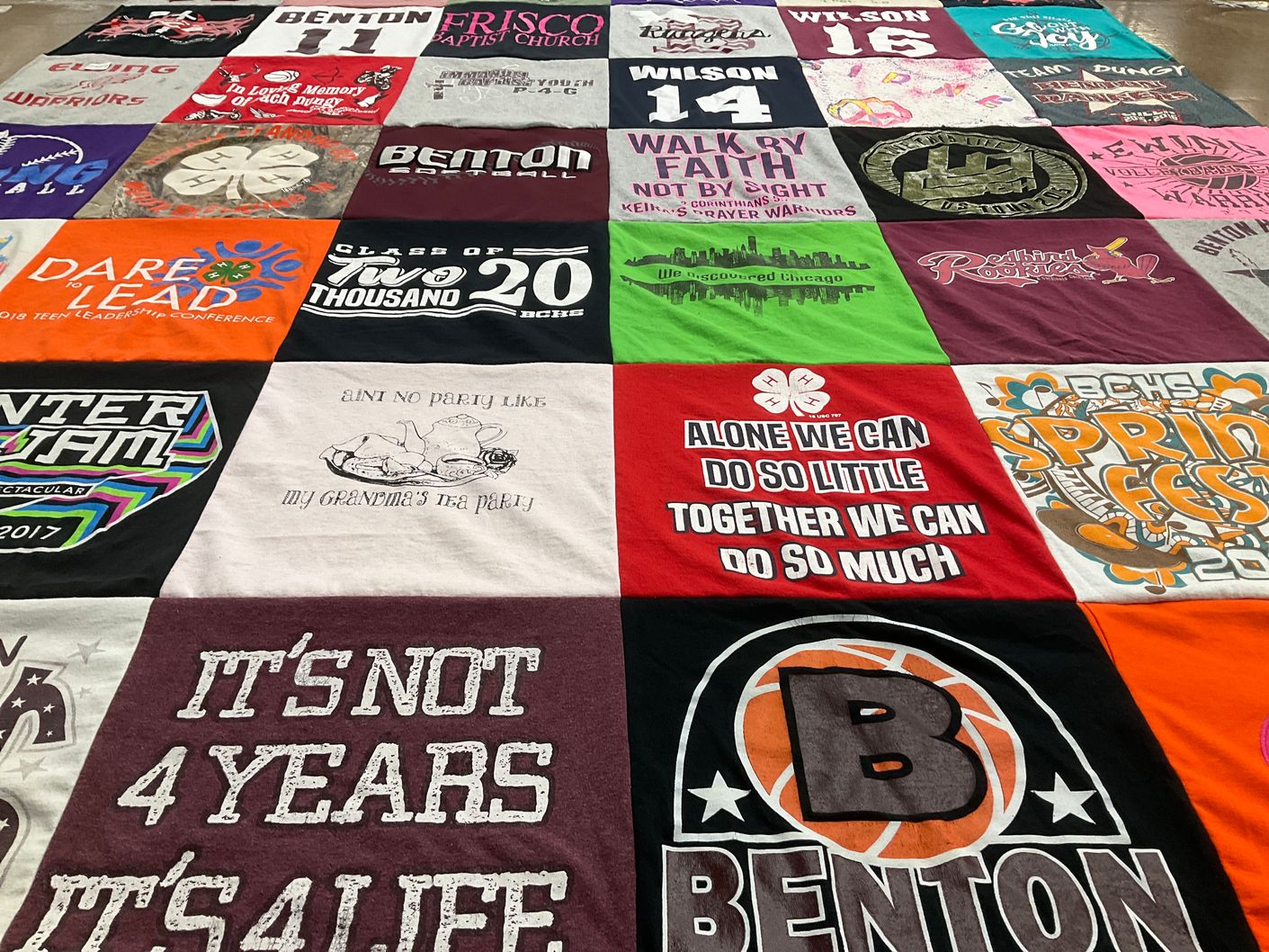 T-shirt quilt featuring benton basketball by Sherri from IL
