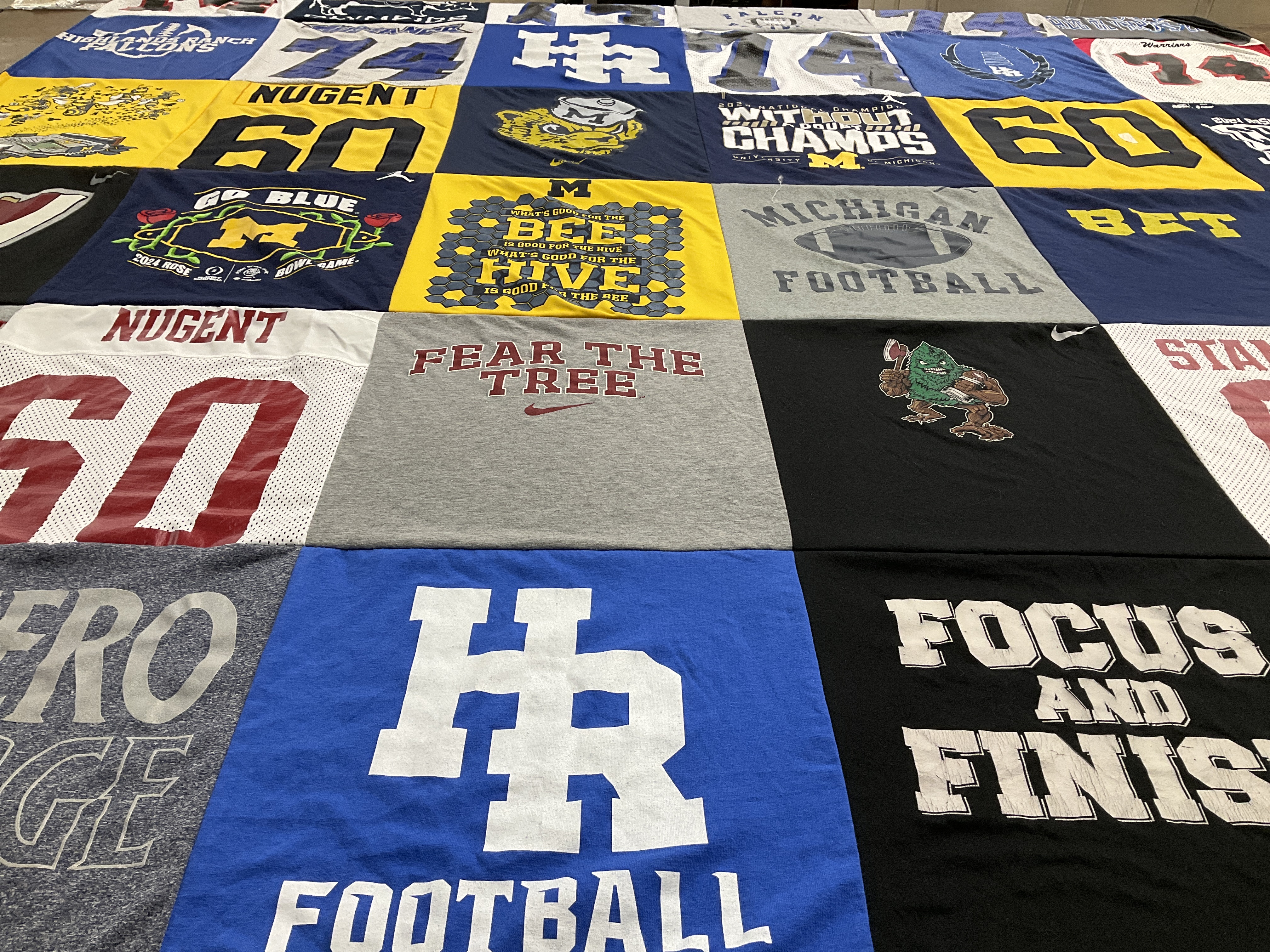 T-shirt quilt featuring michigan football by Amy from CO