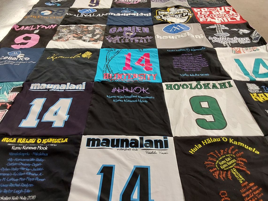 T-shirt quilt from st. joseph high school by Rebie from HI