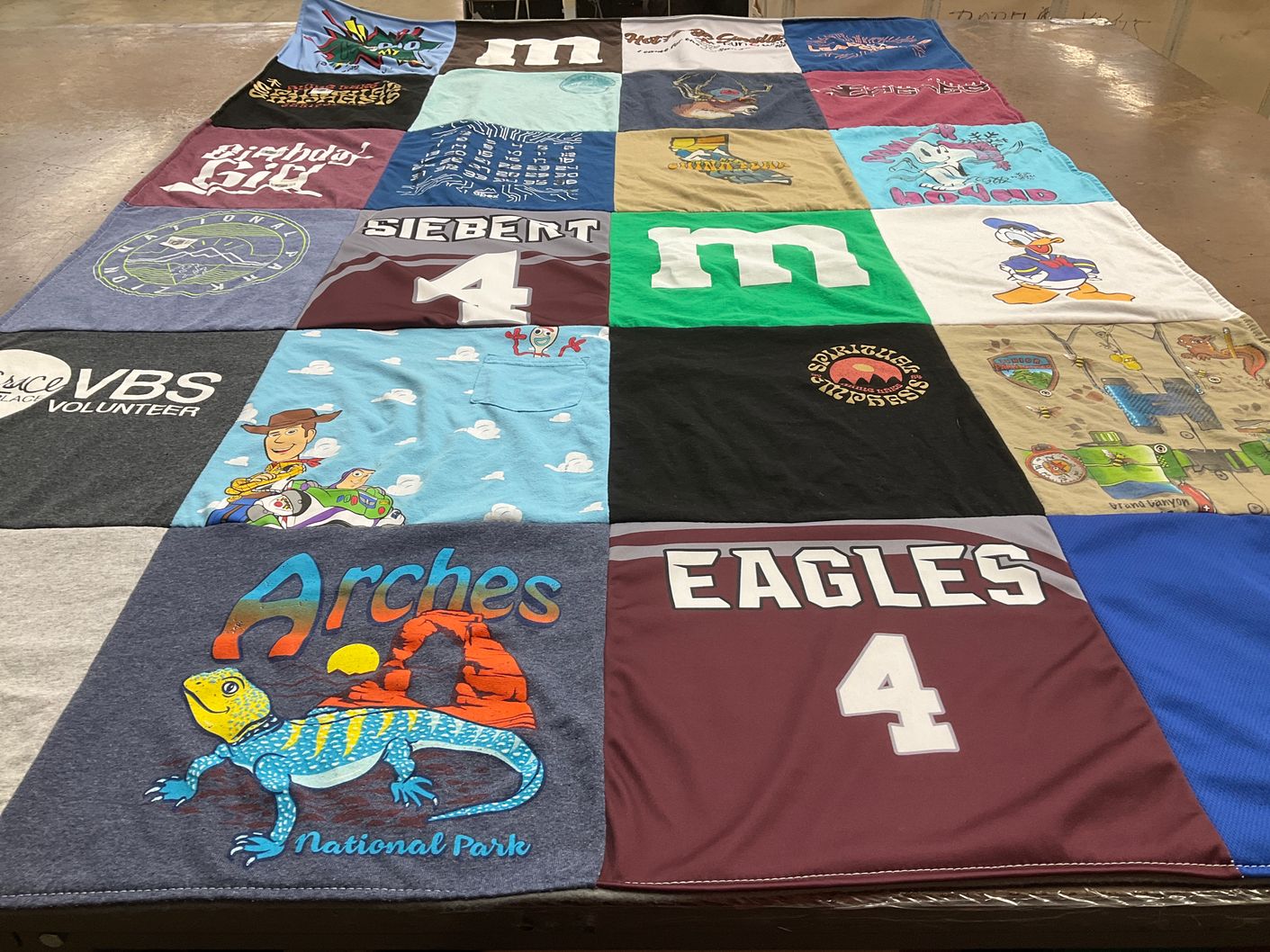 T-shirt quilt featuring eagles by Jaci from CA