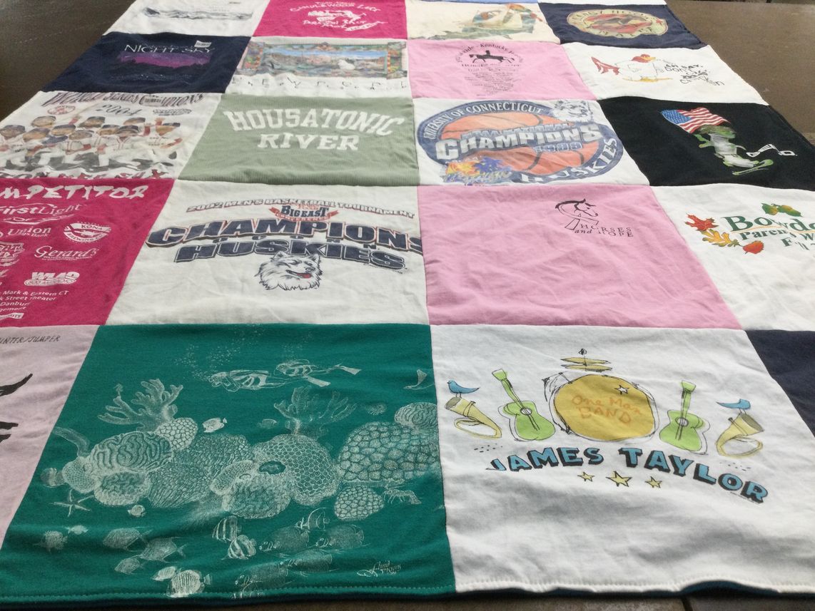 T-shirt quilt featuring university of connecticut huskies by Sharon from CT