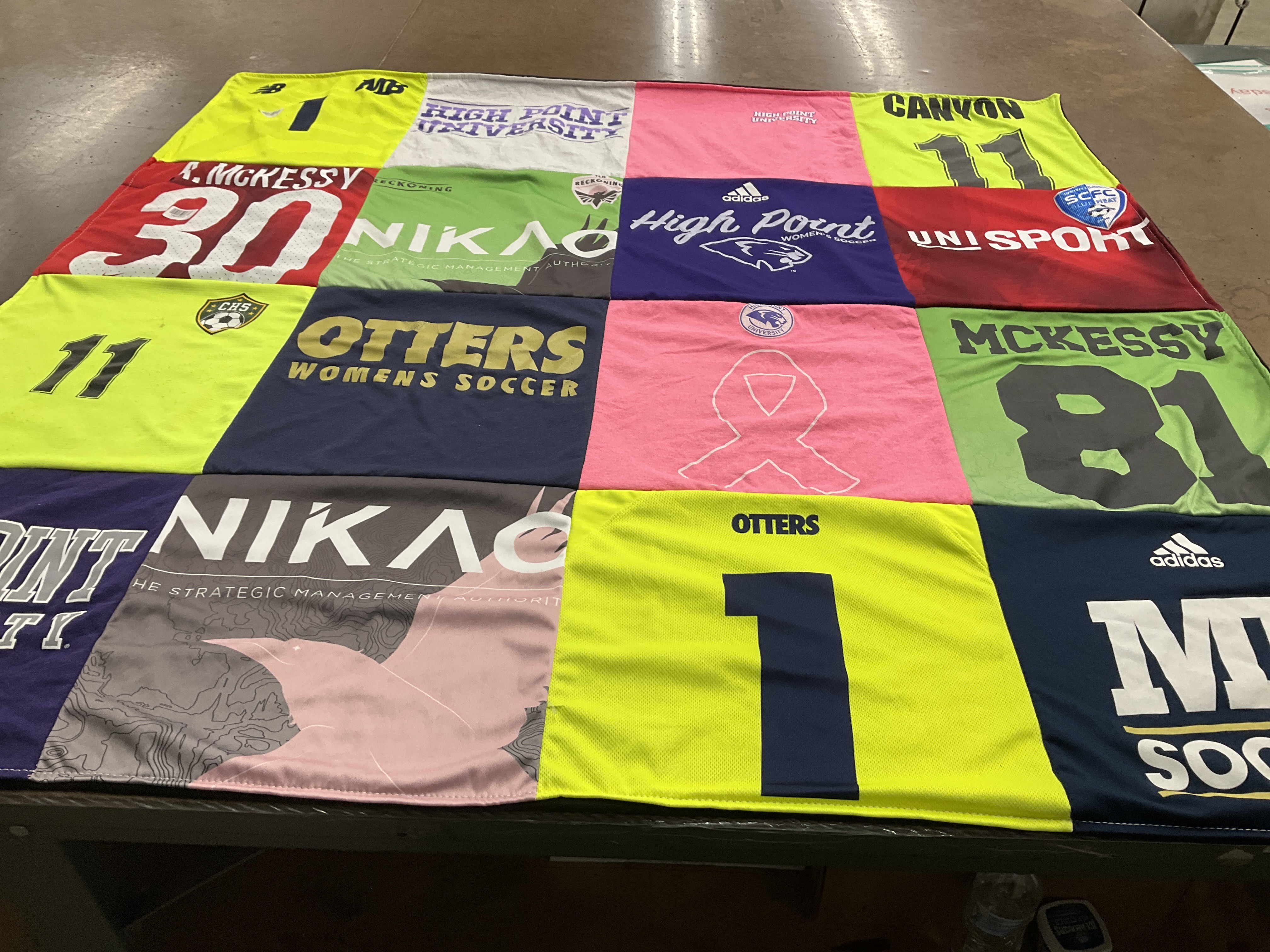 T-shirt quilt featuring otters women's soccer by Aubrey from NC